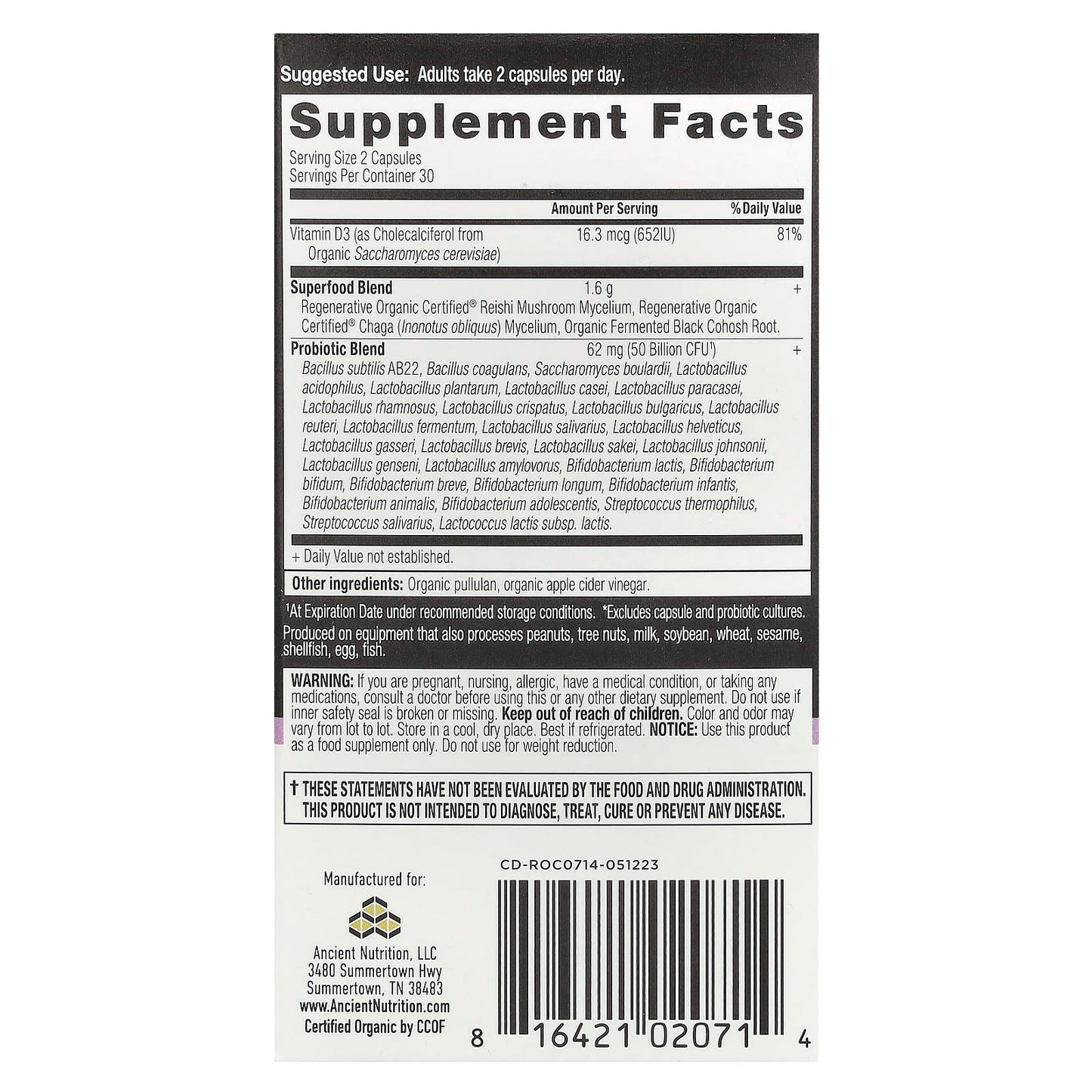 Menopause Support Probiotics by Ancient Nutrition | 50 Billion CFU | 60 Capsules - Image 2