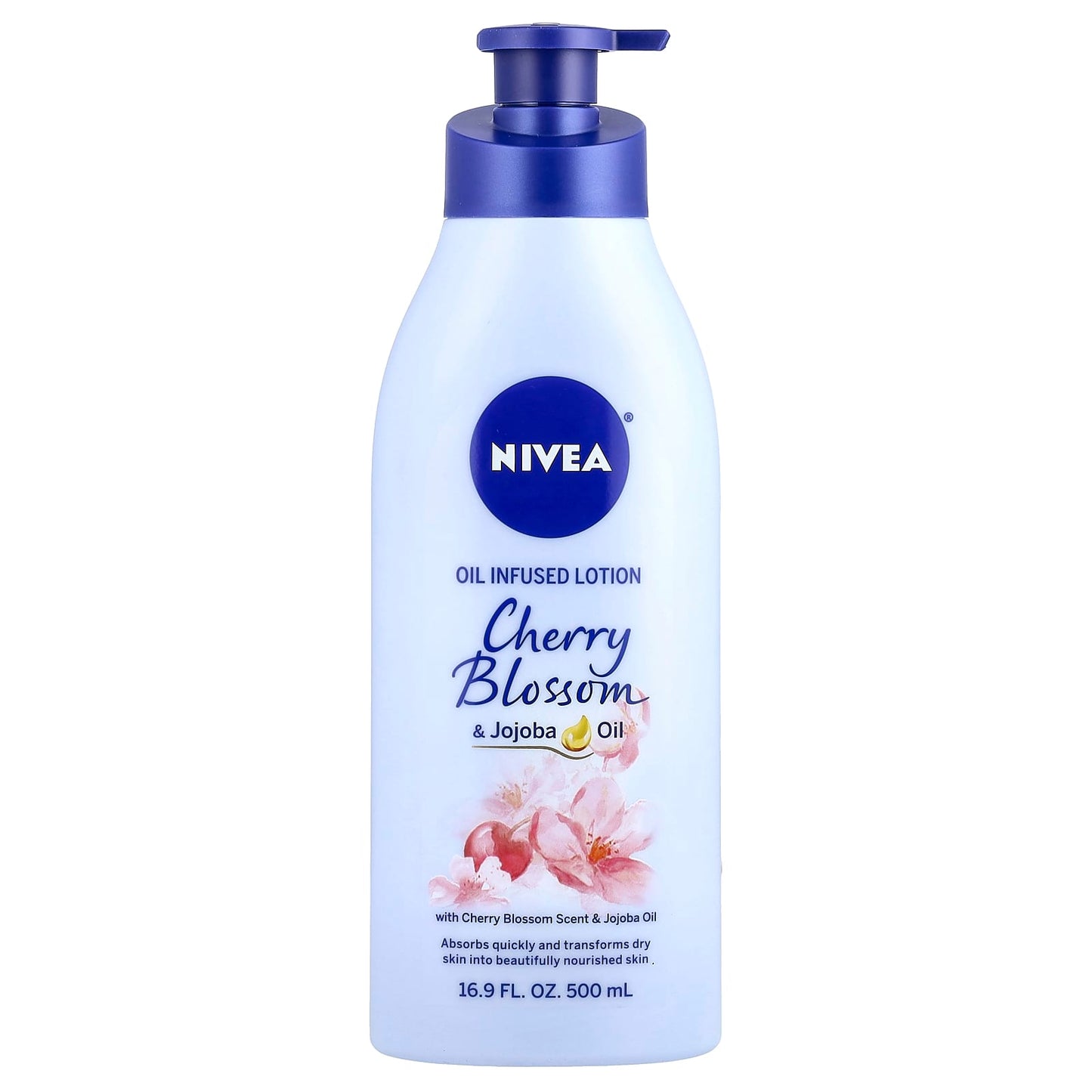 Nivea, Oil Infused Lotion, Cherry Blossom & Jojoba Oil, 16.9 fl oz (500 ml) - Image 1