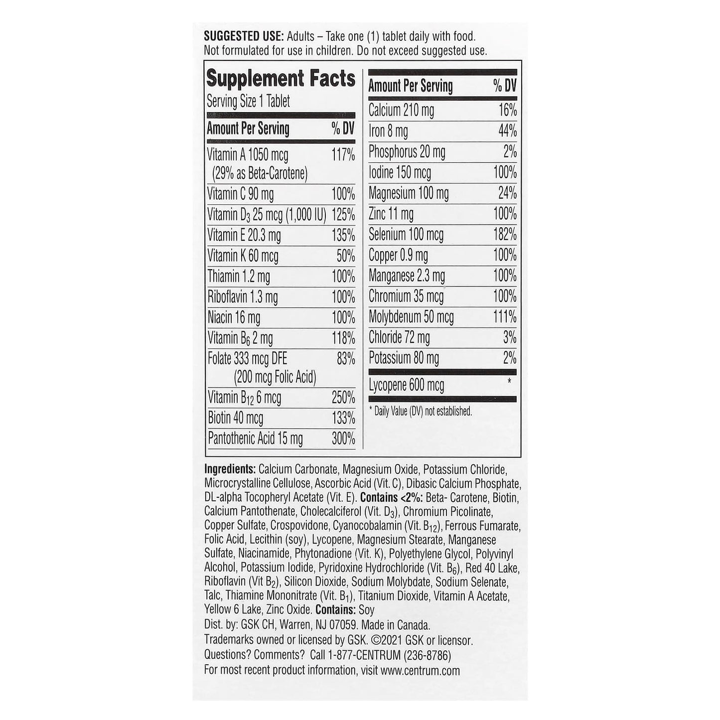 Centrum Men's Multivitamin Supplement, Energy & Immunity Support, 65 Tablets - Image 2