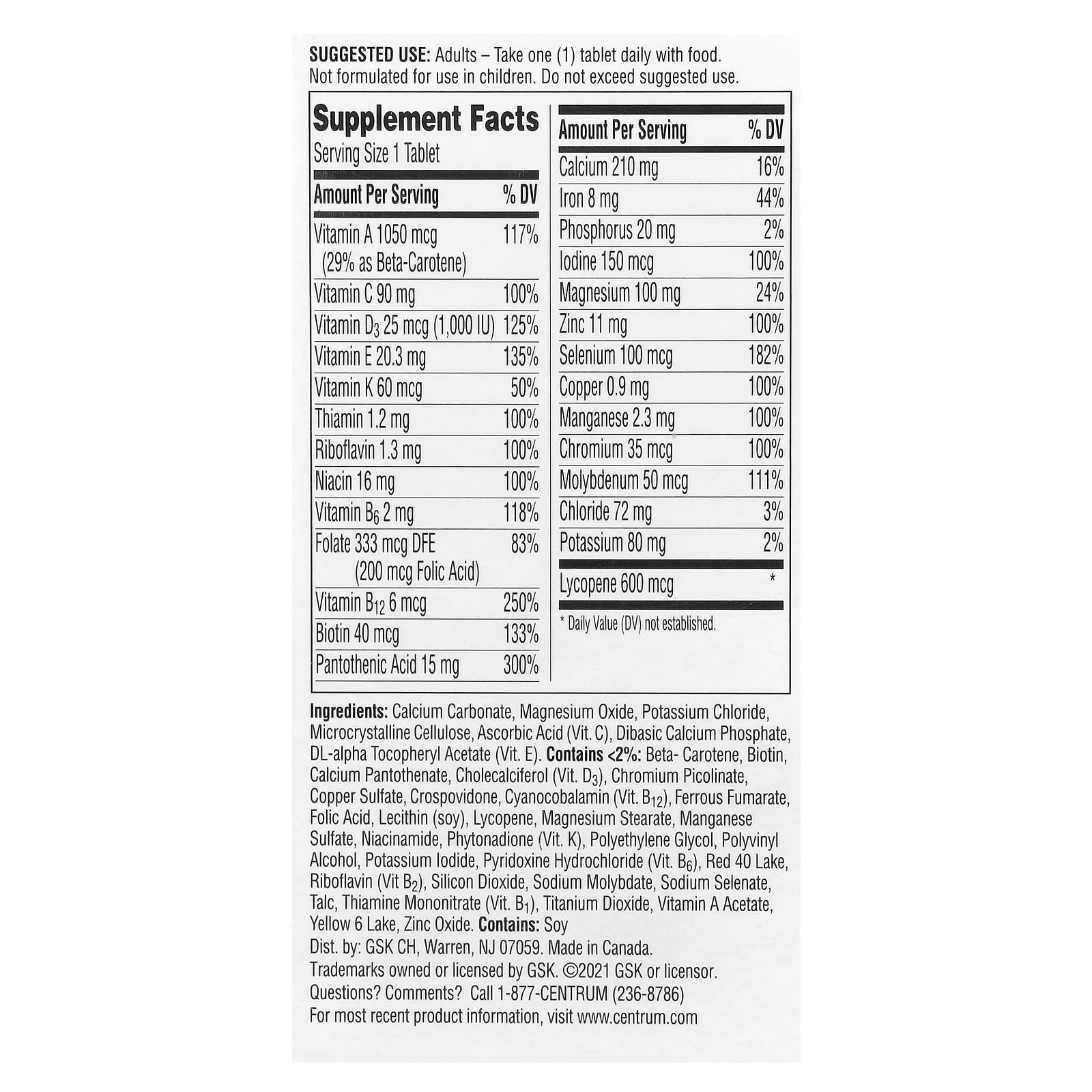 Centrum Men's Multivitamin Supplement, Energy & Immunity Support, 65 Tablets - Image 2