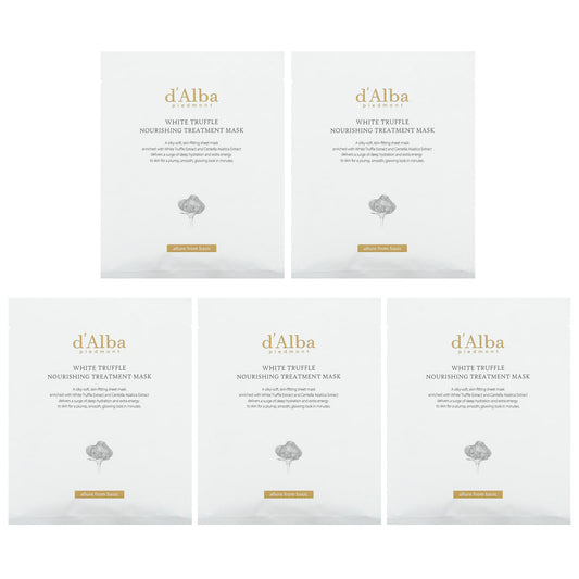 White Truffle Nourishing Treatment Mask by d'Alba (5 Sheet Masks, 0.84 fl oz) - Image 1