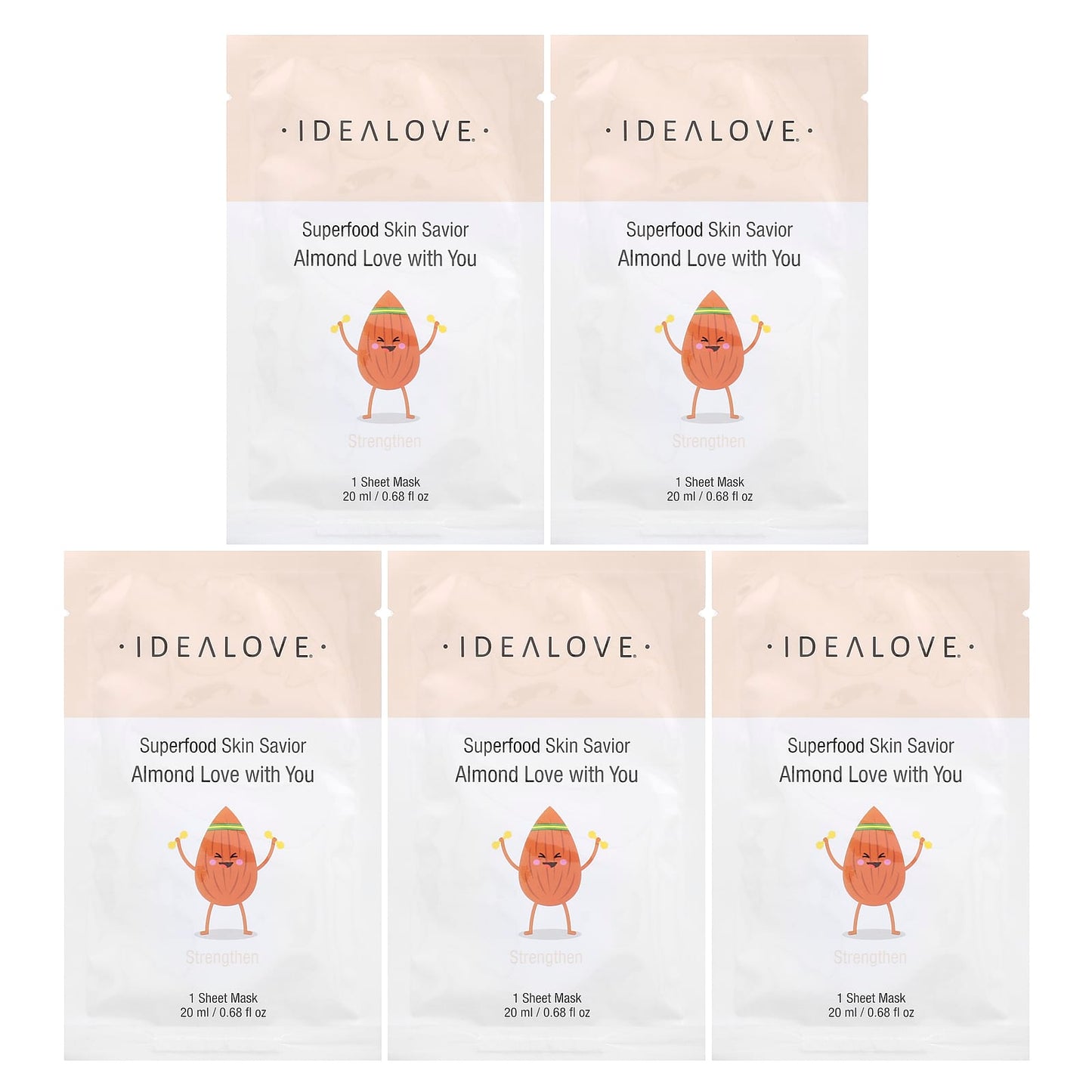 Sweet Almond Skin Savior Sheet Masks | 5-Piece Set | Idealove - Image 1