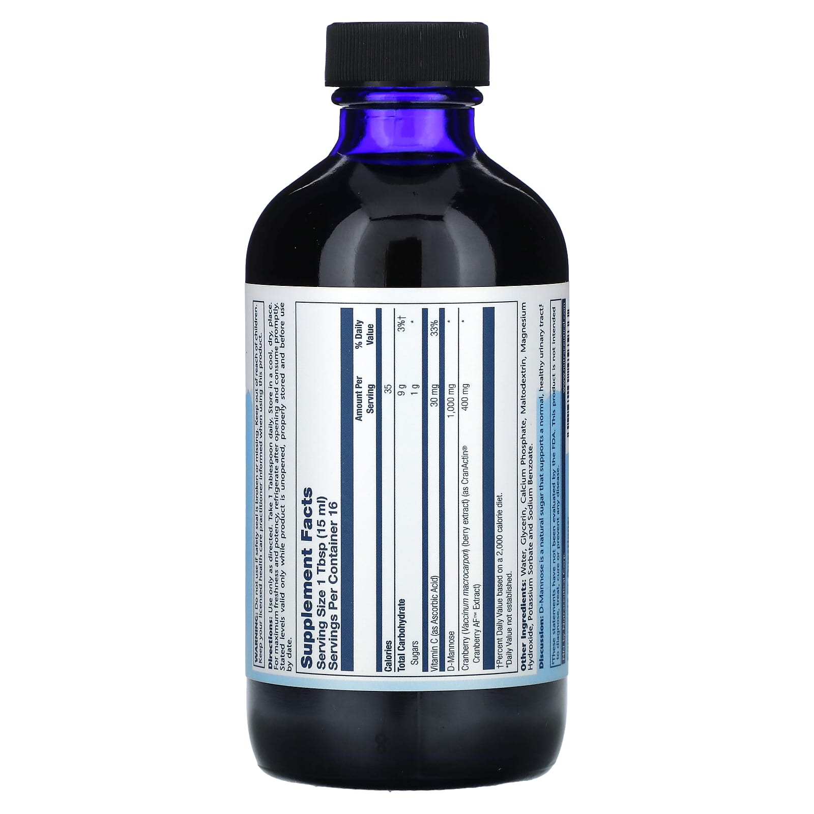 Solaray, Liquid, CranActin D-Mannose, 8 fl oz (236 ml) - Image 2