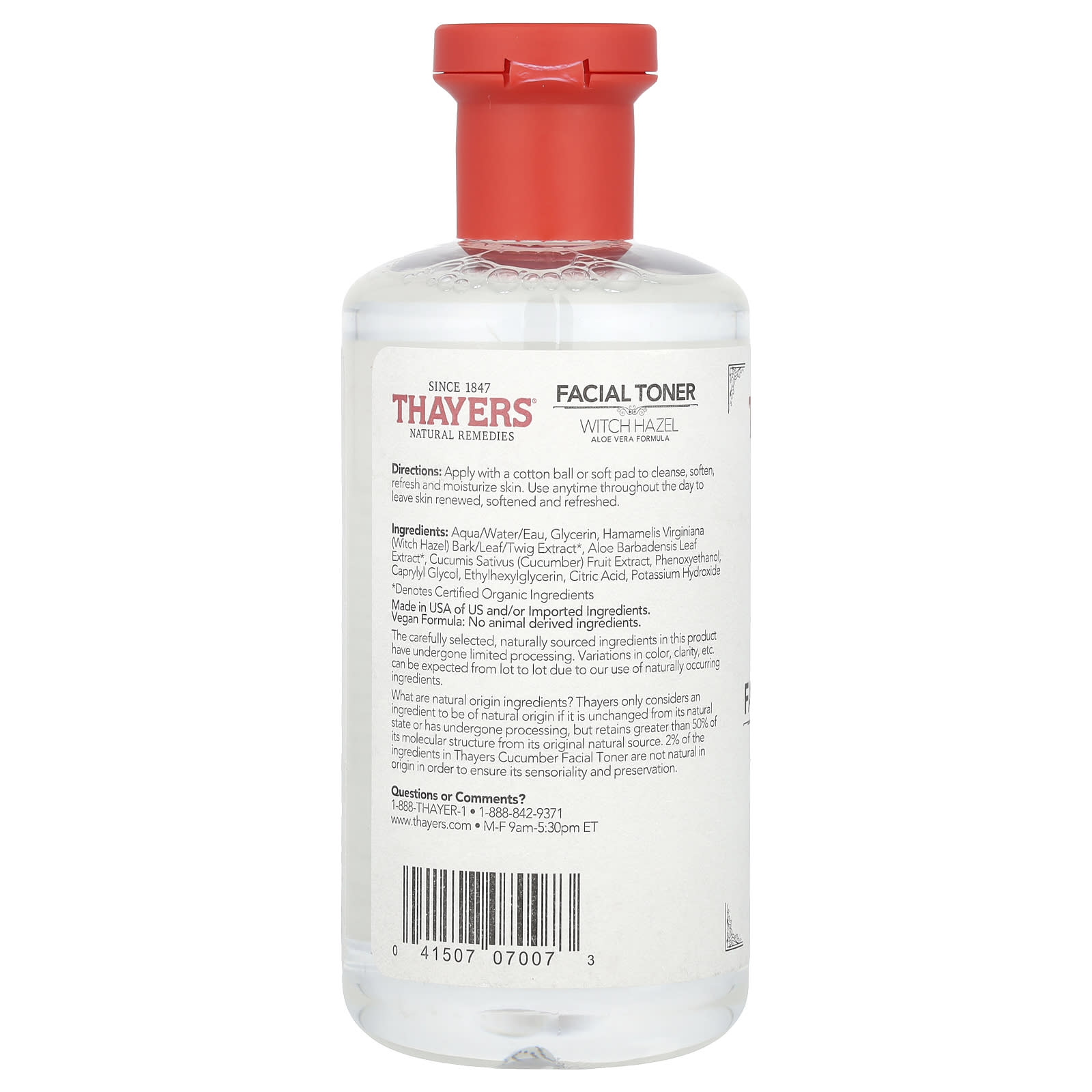 Thayers, Witch Hazel Facial Toner, Alcohol-Free, Cucumber, 12 fl oz (355 ml) - Image 2