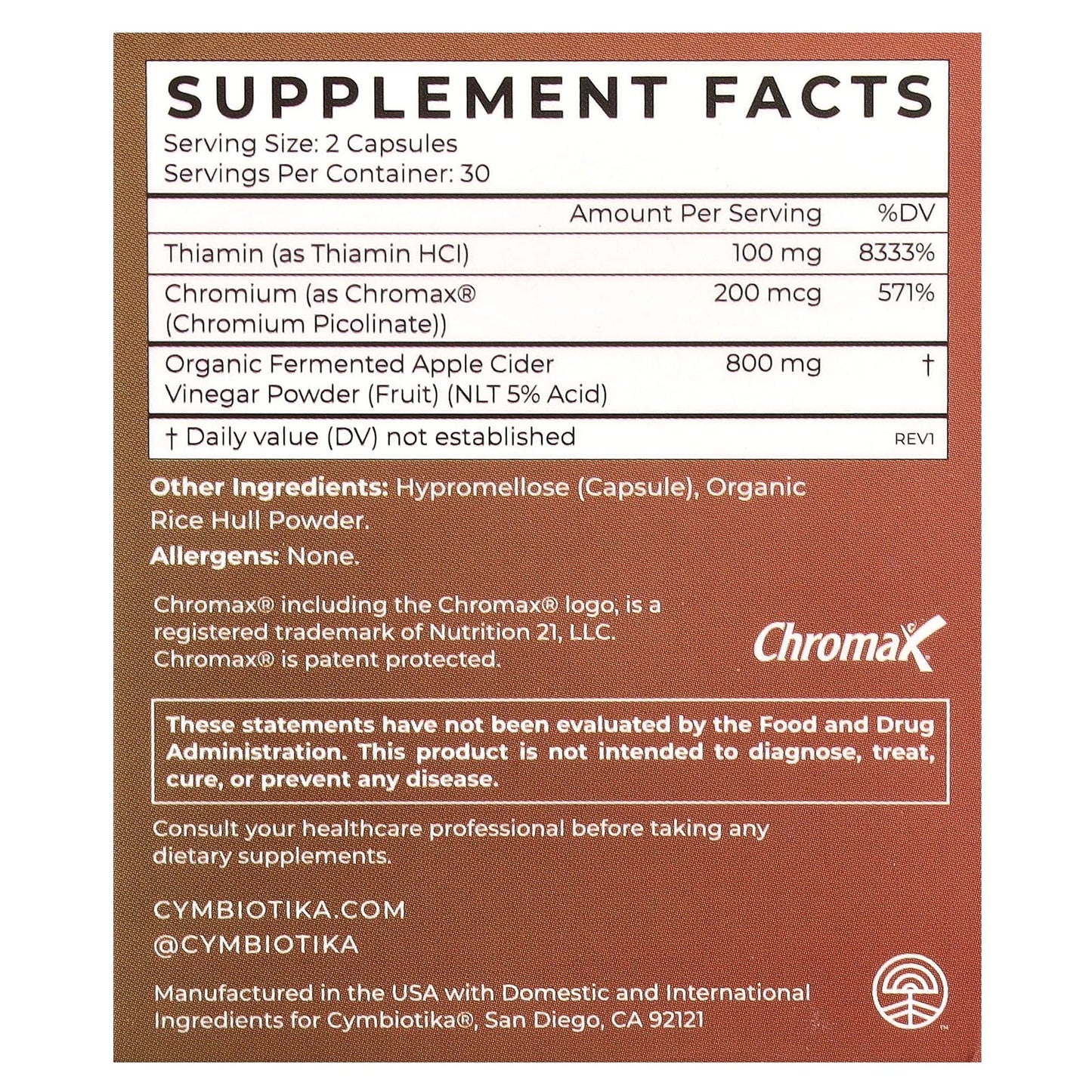 Cymbiotika Apple Cider Vinegar Supplement Capsules - Image 2
