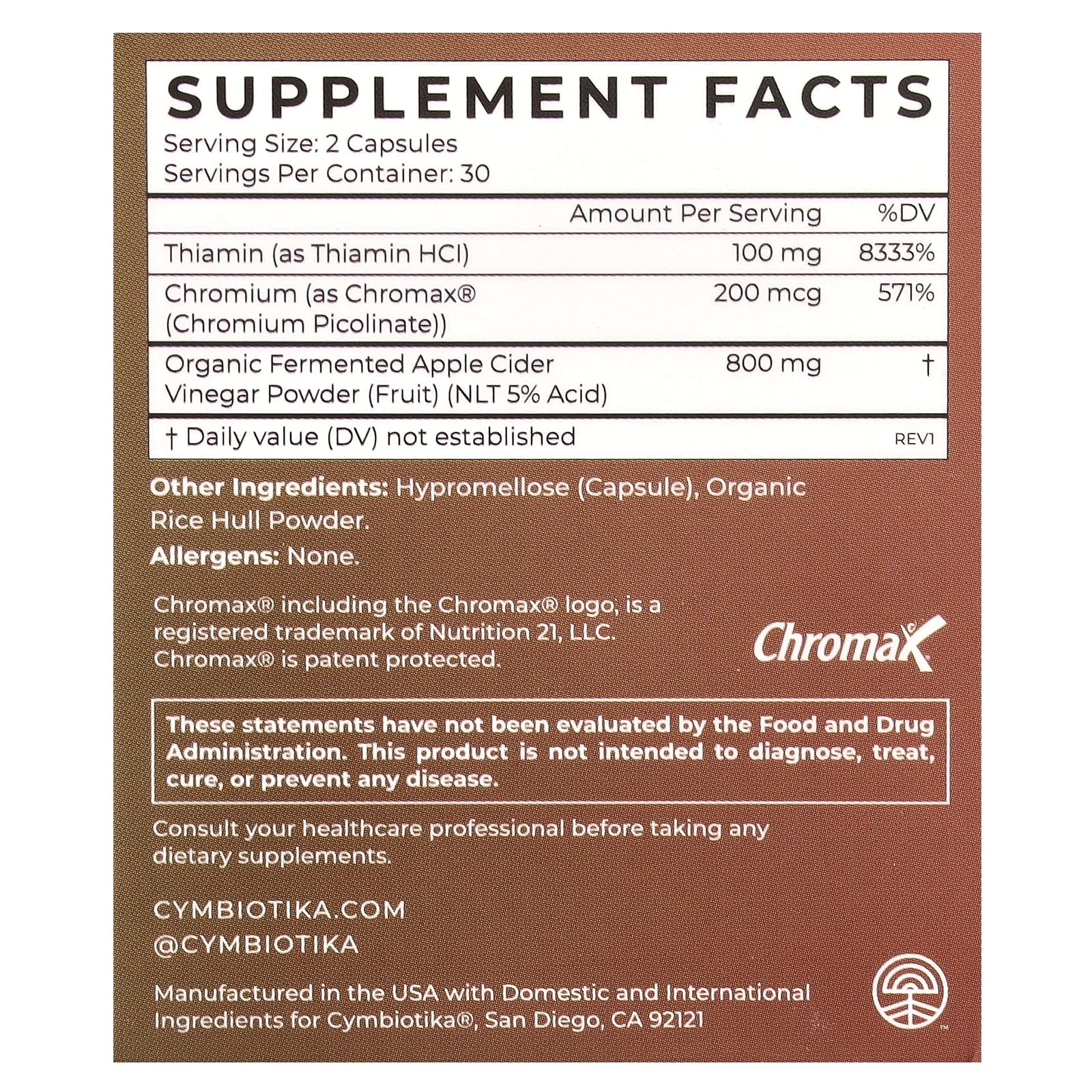 Cymbiotika Apple Cider Vinegar Supplement Capsules - Image 2