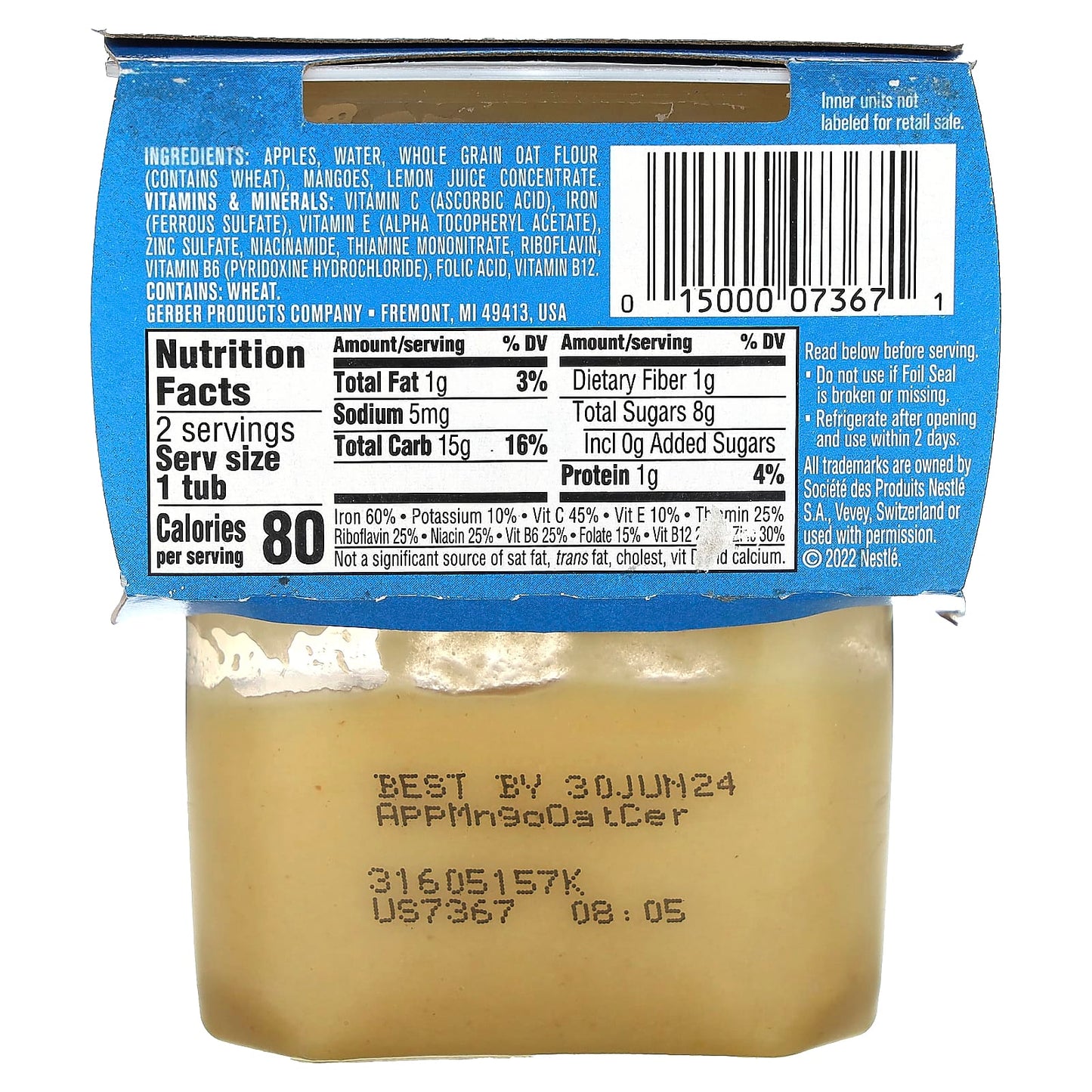 Natural Baby Cereal for 2nd Foods, 2 Pack, 4 oz Each | Gerber - Image 2