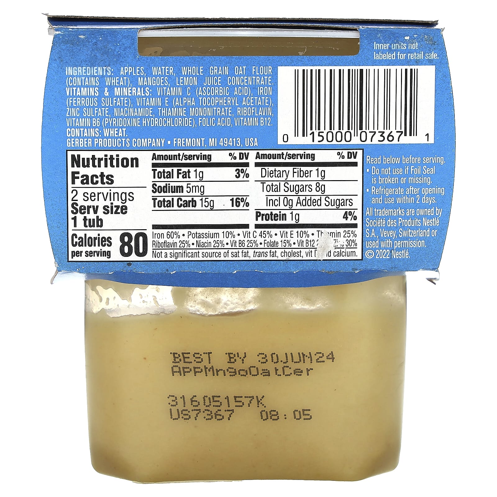 Natural Baby Cereal for 2nd Foods, 2 Pack, 4 oz Each | Gerber - Image 2
