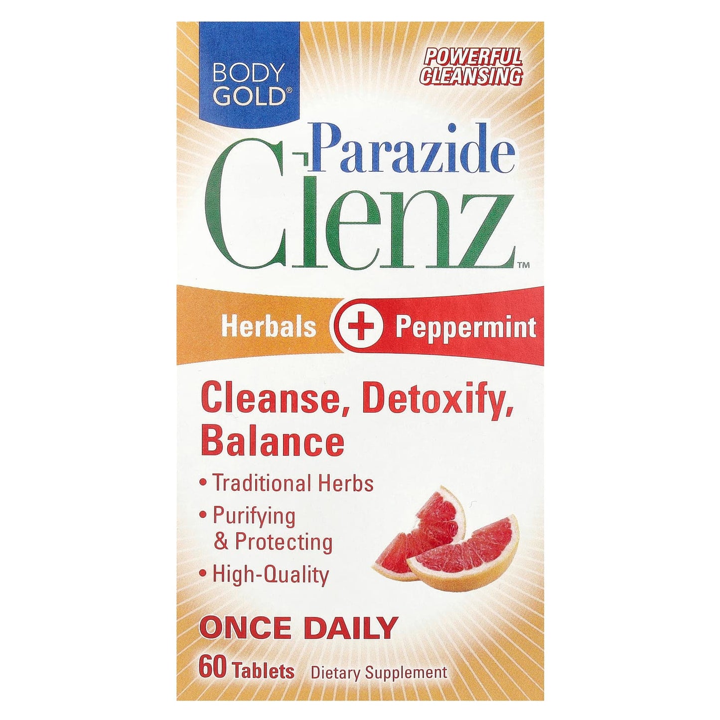 Body Gold Parazide Clenz - 60 Tablets for Intestinal Balance - Image 1