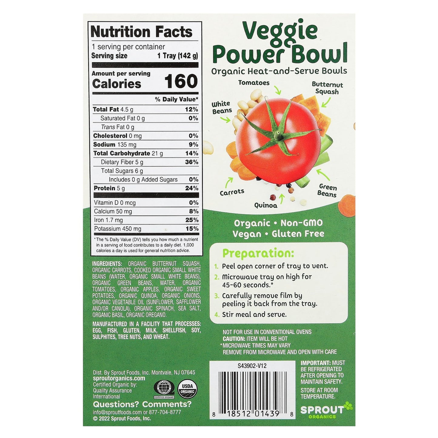 Sprout Organics, Veggie Power Bowl, 12 Months+, 5 oz (142 g) - Image 2