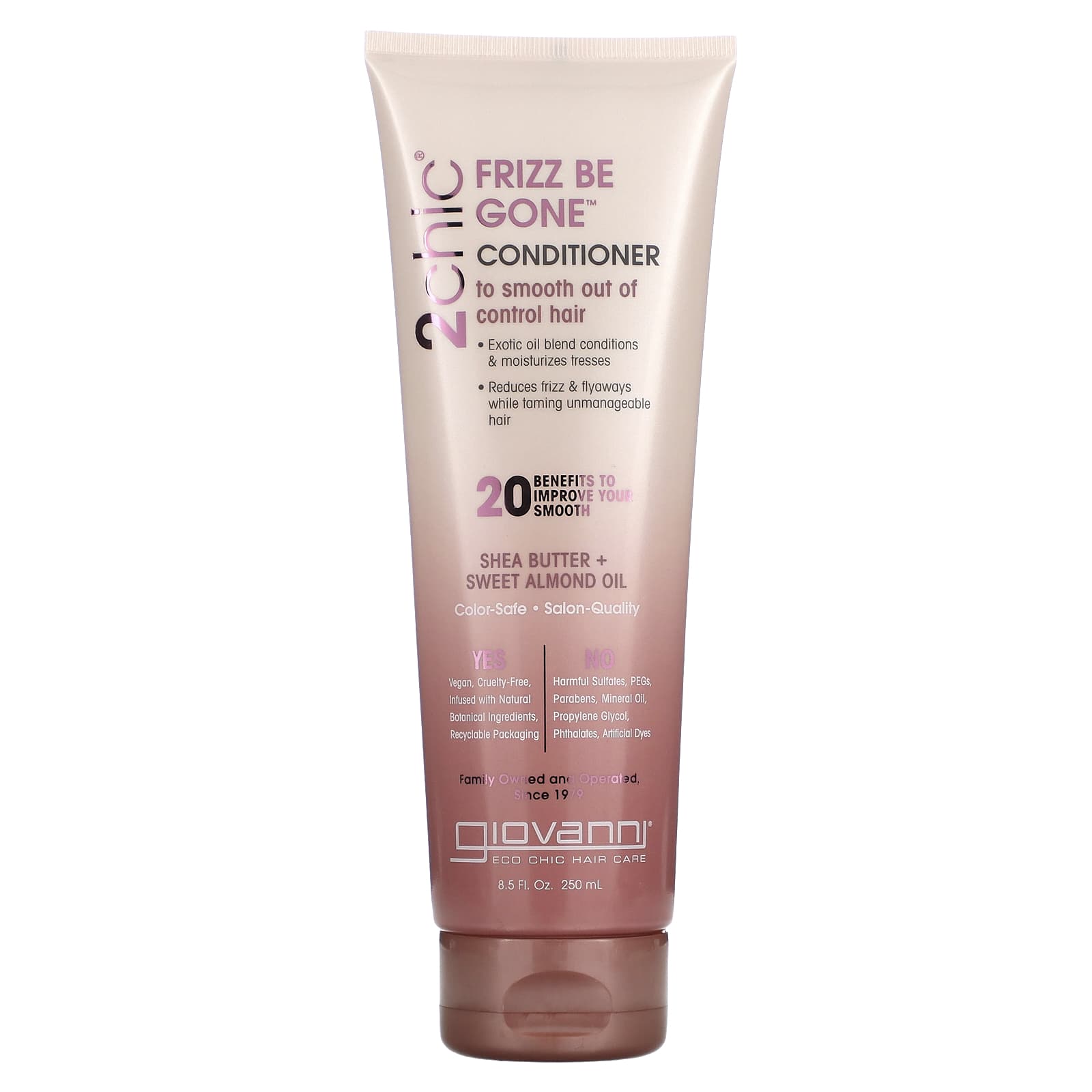 Giovanni Frizz Be Gone Conditioner | Smooth Unruly Hair with Shea Butter & Almond Oil - Image 1