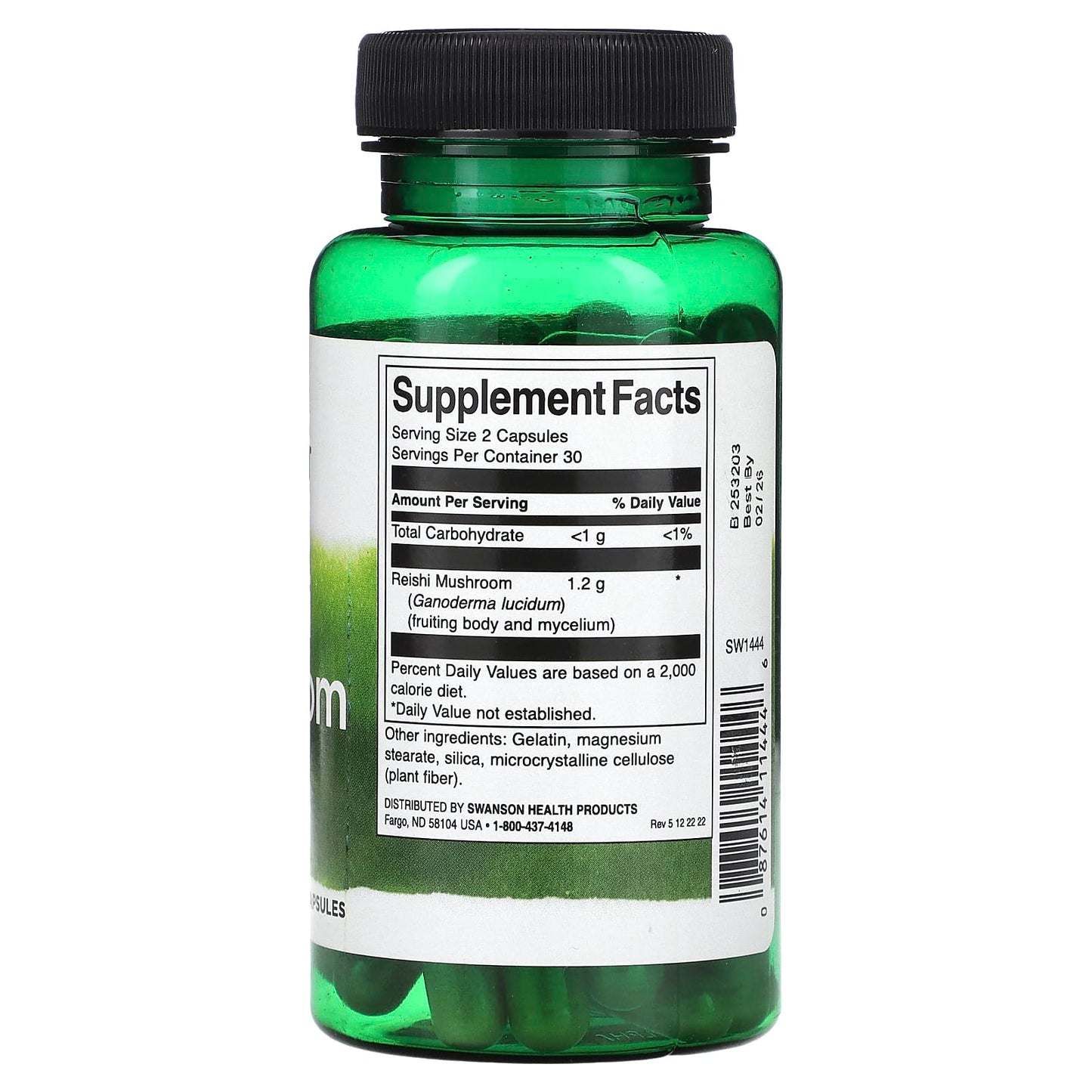 Swanson, Reishi Mushroom, 600 mg, 60 Capsules - Image 2