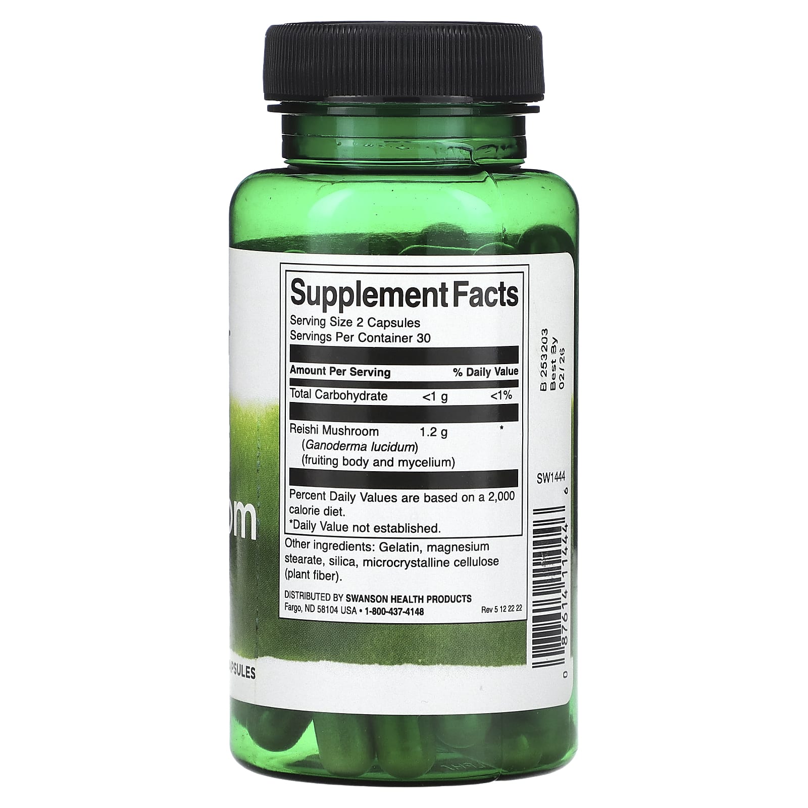 Swanson, Reishi Mushroom, 600 mg, 60 Capsules - Image 2