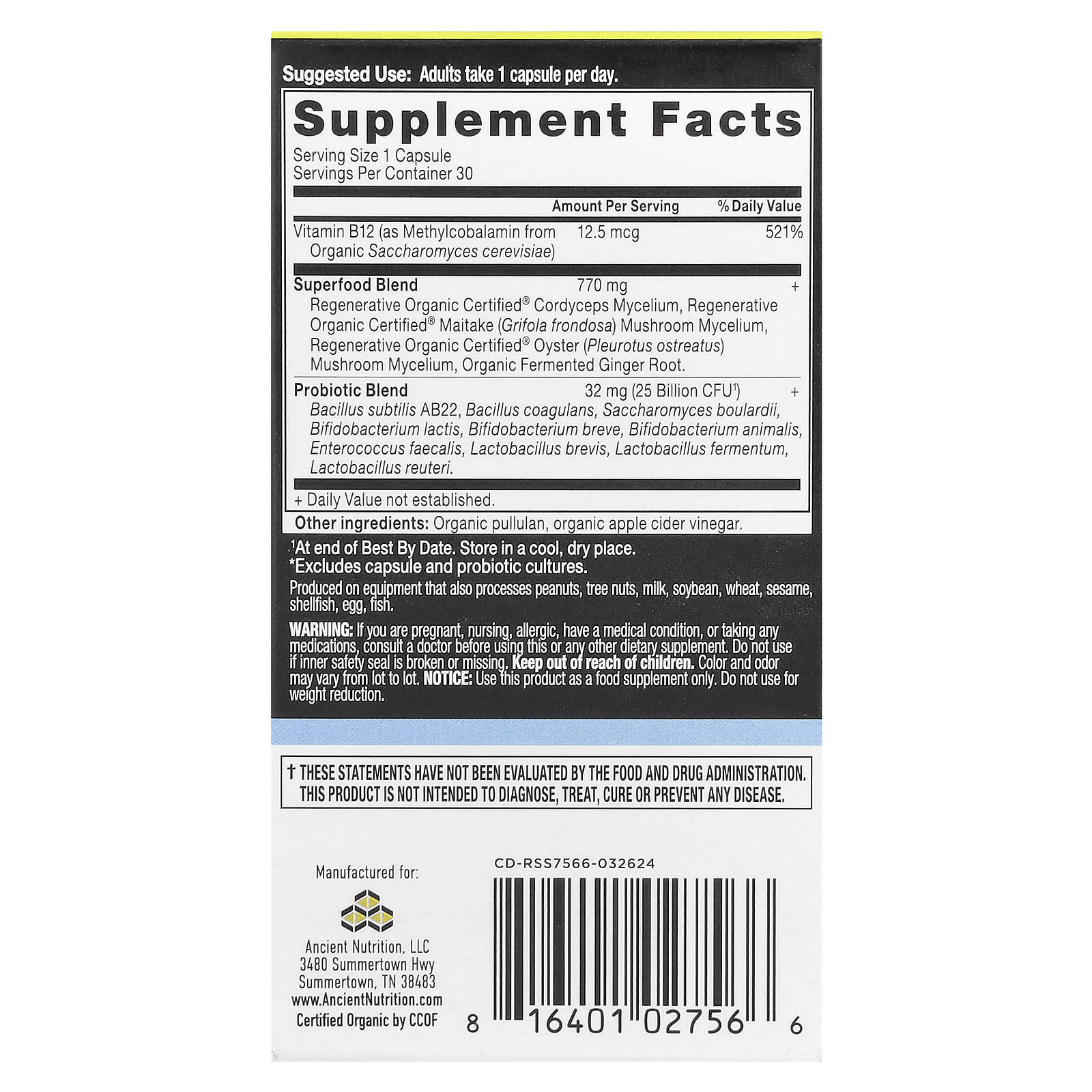 Ancient Nutrition, USDA Organic Probiotics for Healthy Digestion & Immune System - Image 2