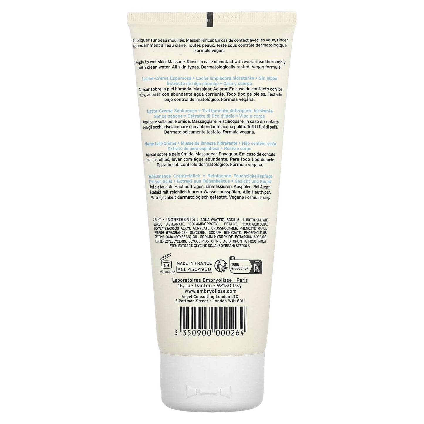 Nourishing Foaming Cleanser for All Skin Types by Embryolisse, 6.76 fl oz - Image 2