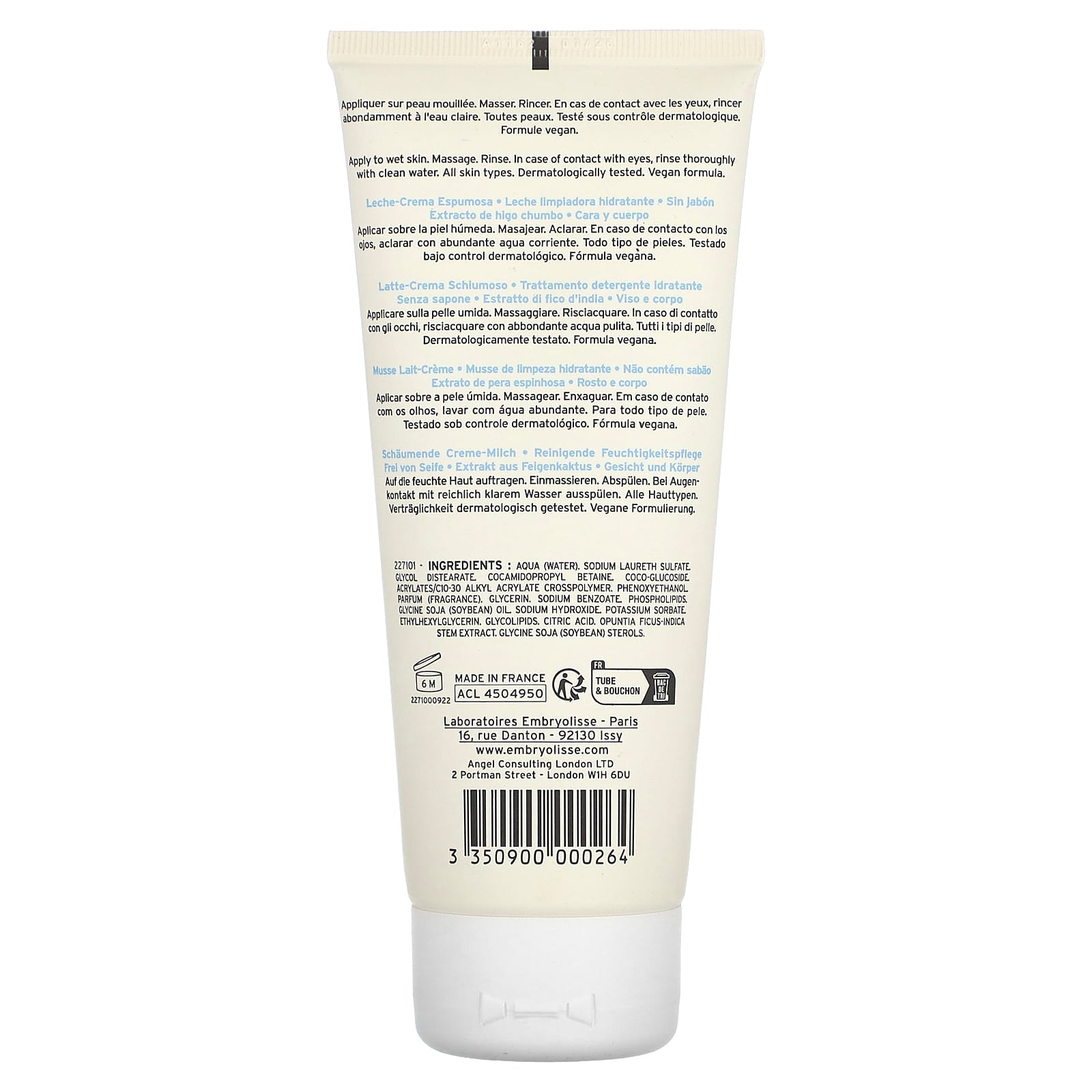 Nourishing Foaming Cleanser for All Skin Types by Embryolisse, 6.76 fl oz - Image 2