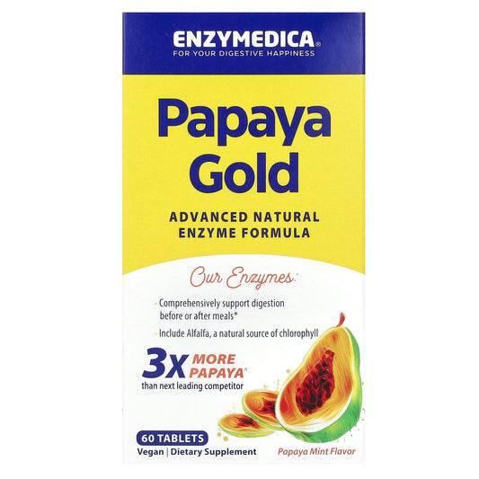 Papaya Gold Enzyme Supplement by Enzymedica - 60 Tablets - Image 1