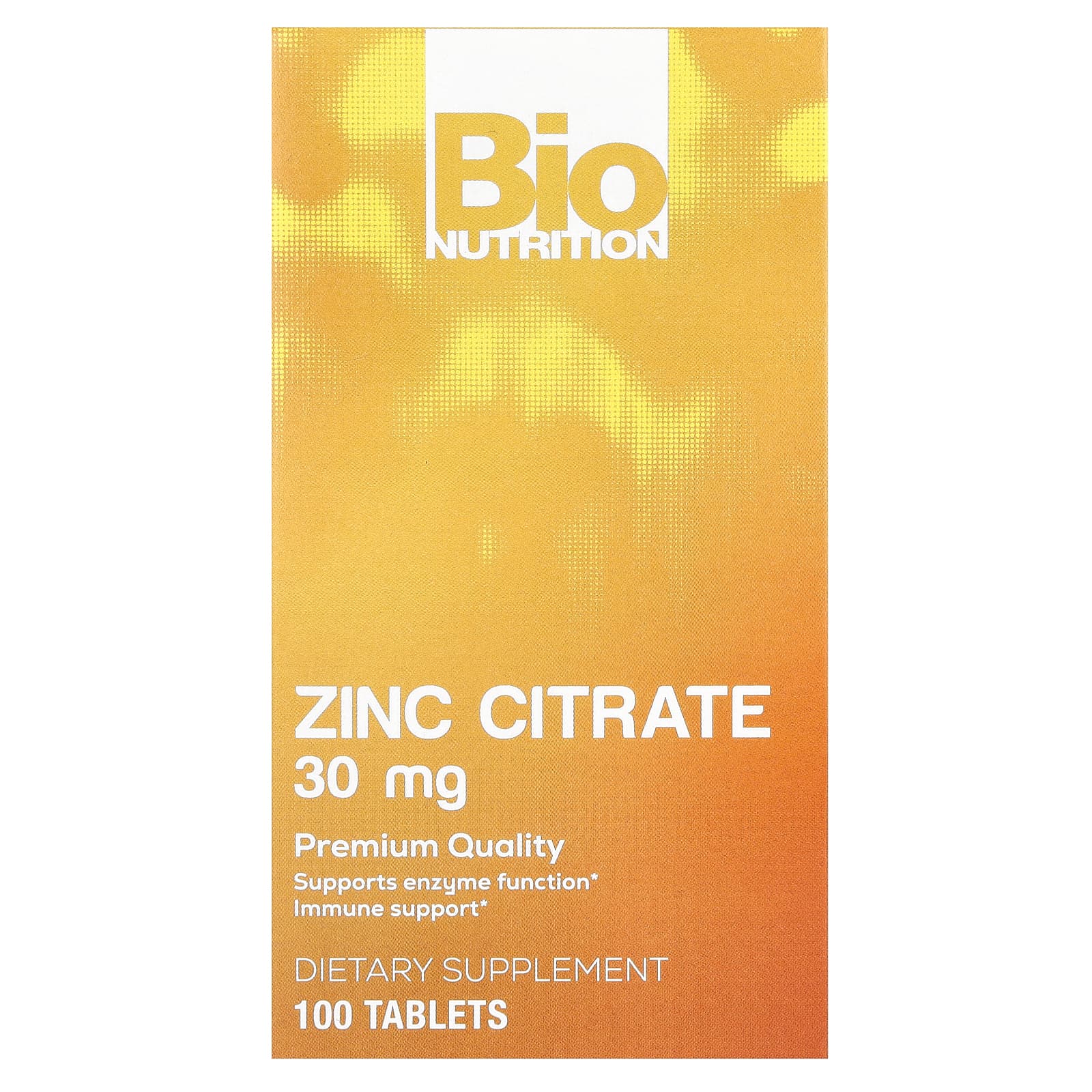 Zinc Citrate 30mg, 100 Tablets - Immune Support Supplements by Bio Nutrition - Image 1