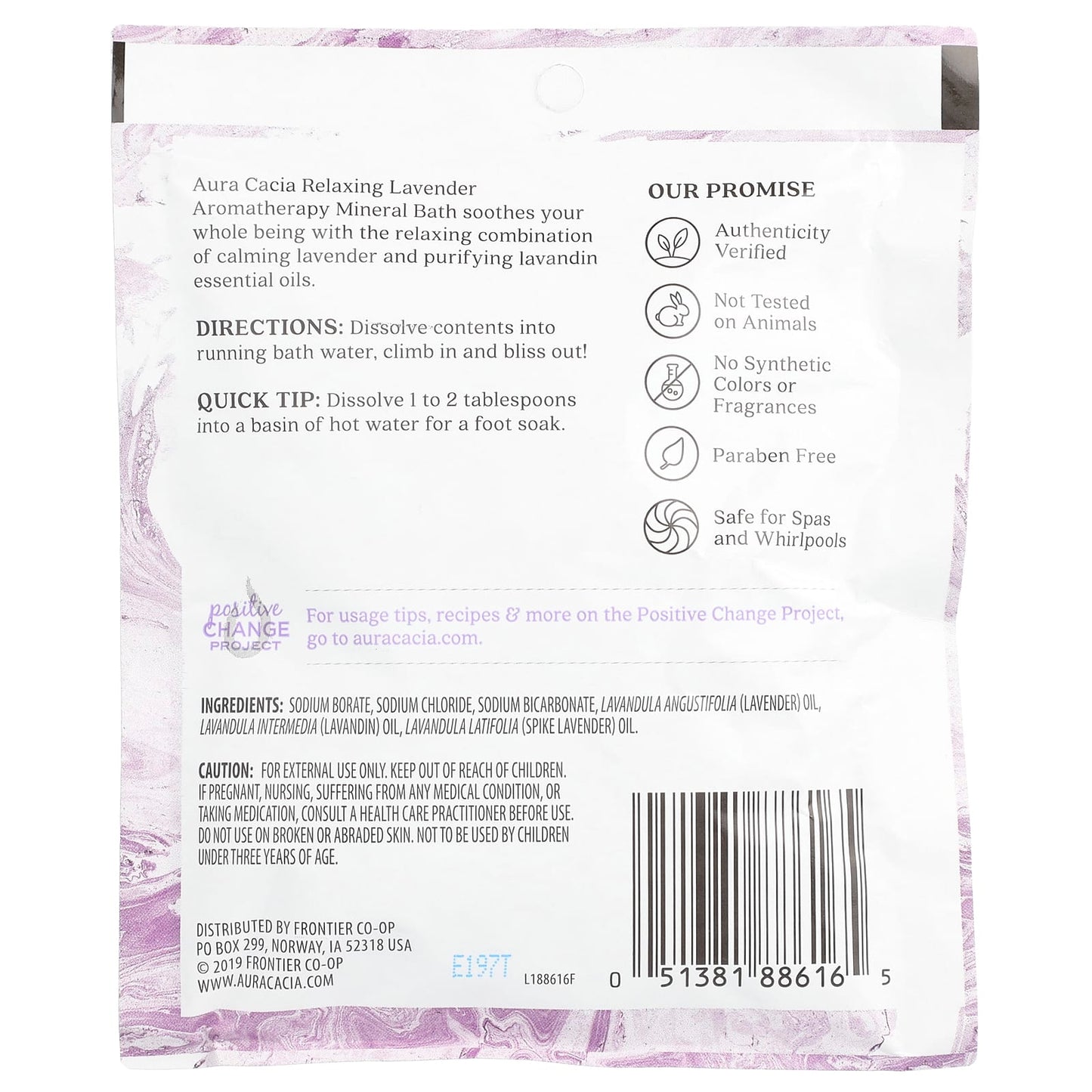 Aura Cacia Relaxing Lavender Aromatherapy Mineral Bath, 2.5 oz - Image 2