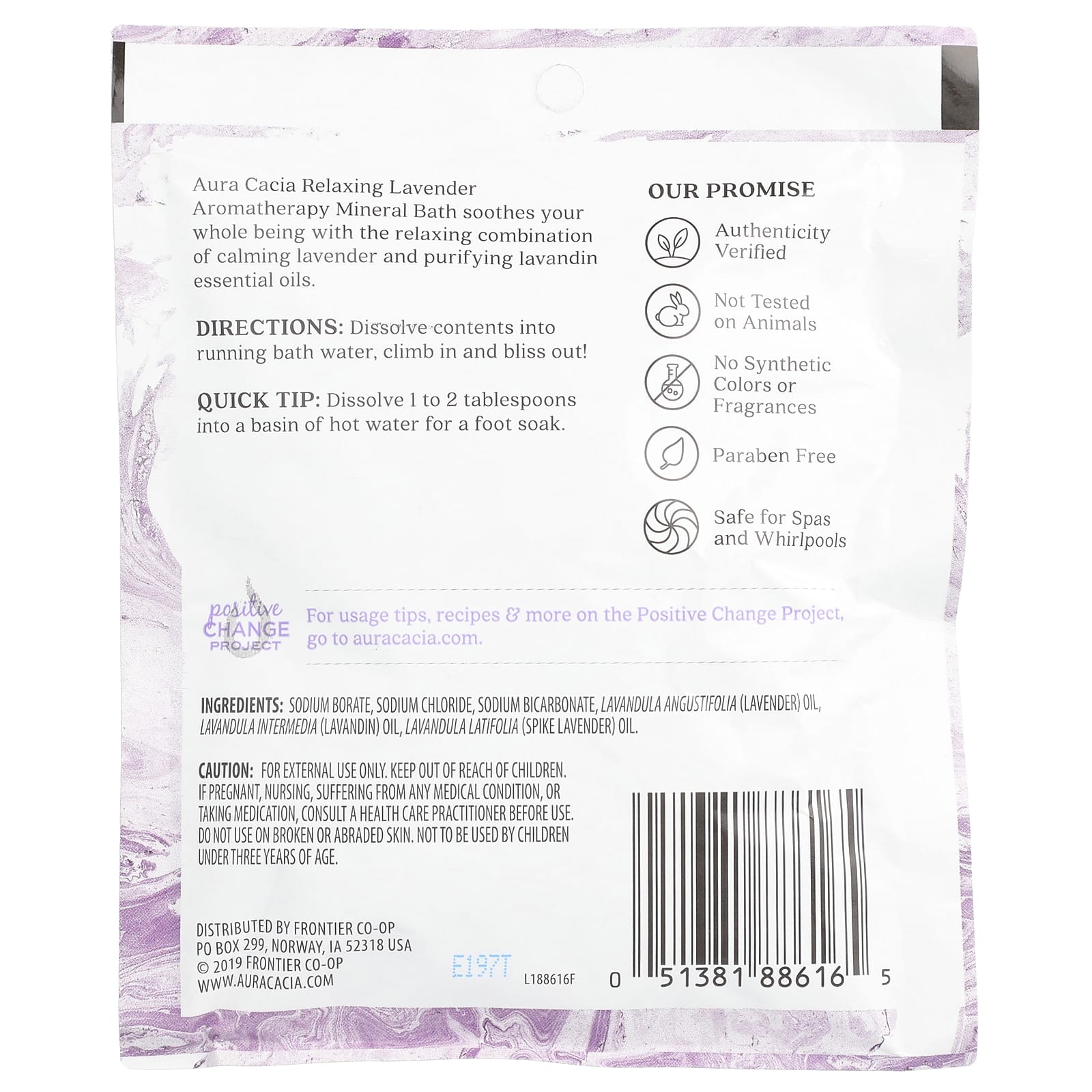 Aura Cacia Relaxing Lavender Aromatherapy Mineral Bath, 2.5 oz - Image 2