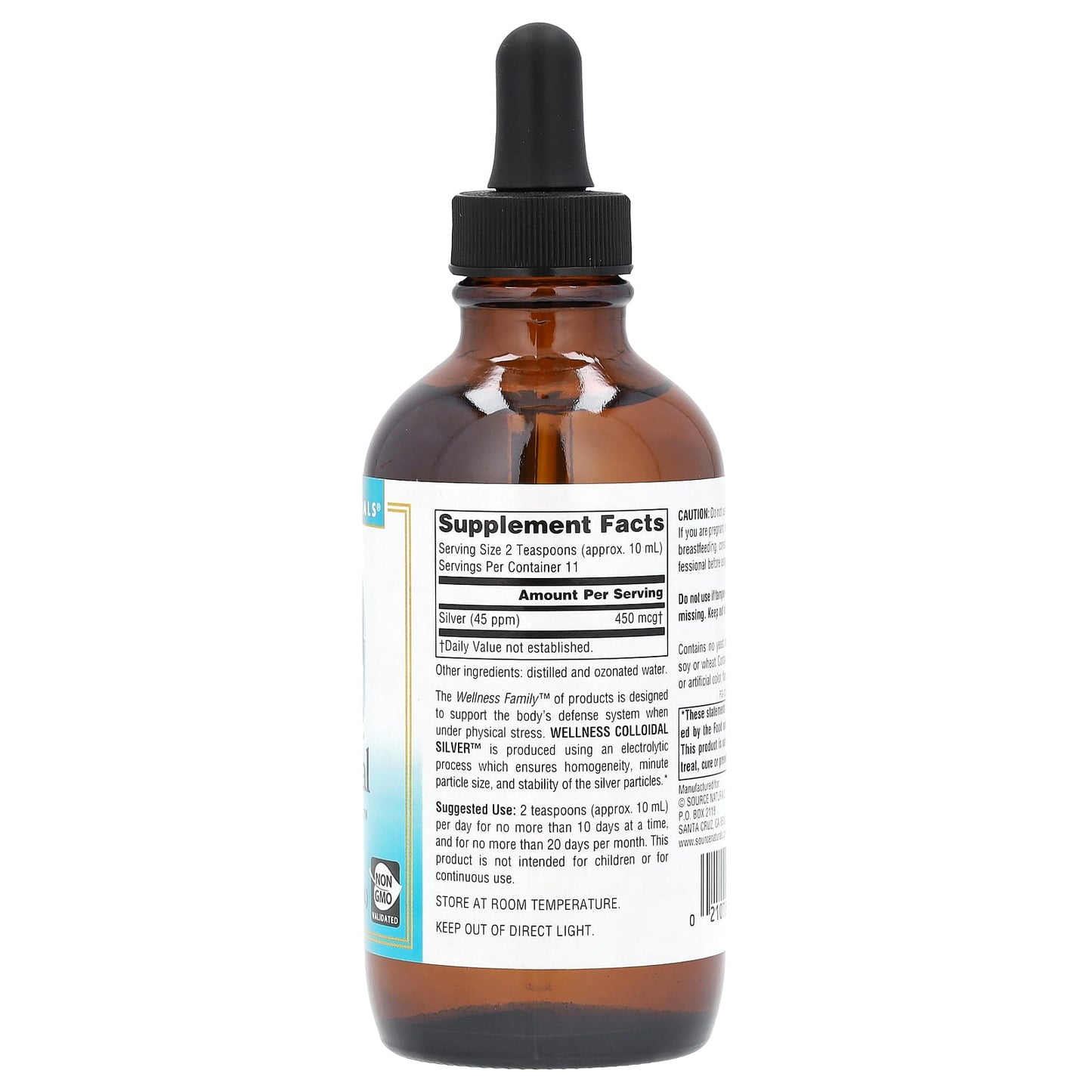 Source Naturals, Wellness Colloidal Silver, 4 fl oz (118.28 ml) (22.5 PPM per Tsp)