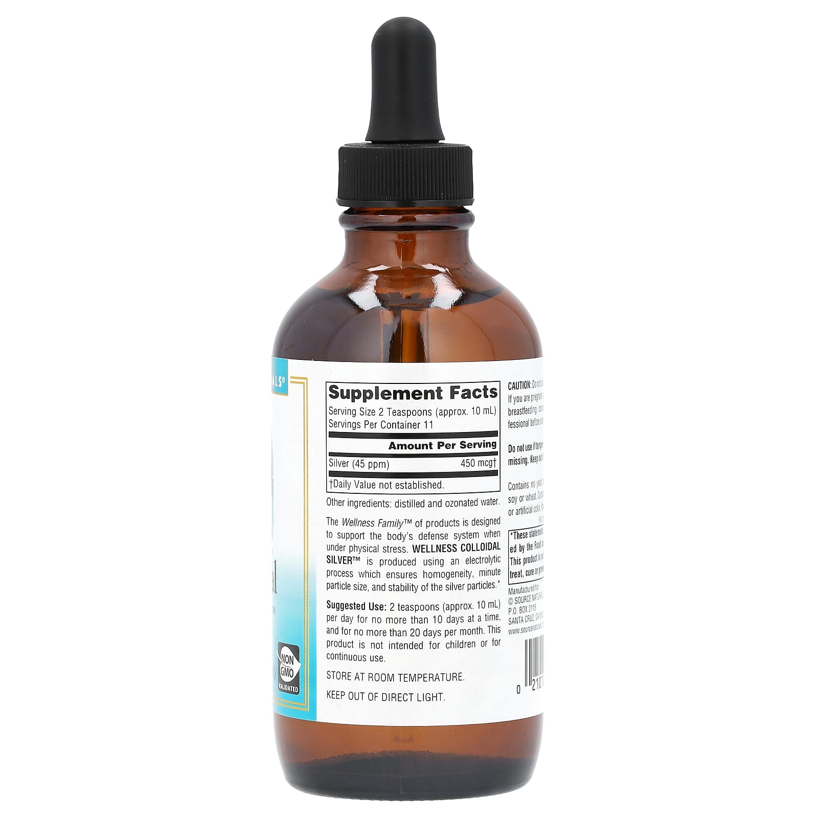 Source Naturals, Wellness Colloidal Silver, 4 fl oz (118.28 ml) (22.5 PPM per Tsp)