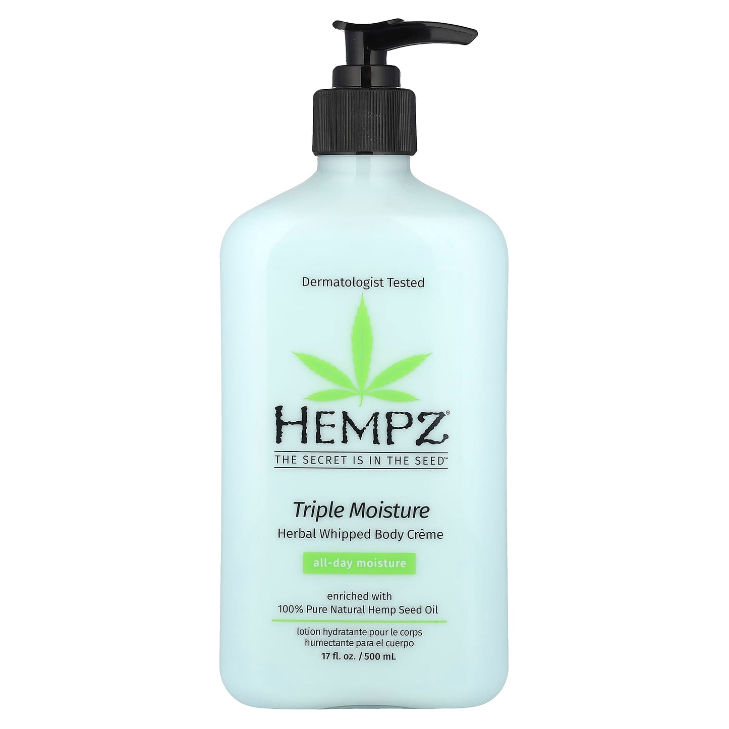 Hempz Triple Moisture Herbal Whipped Body Creme, 17 fl oz - Natural Skin Moisturizer - Image 1