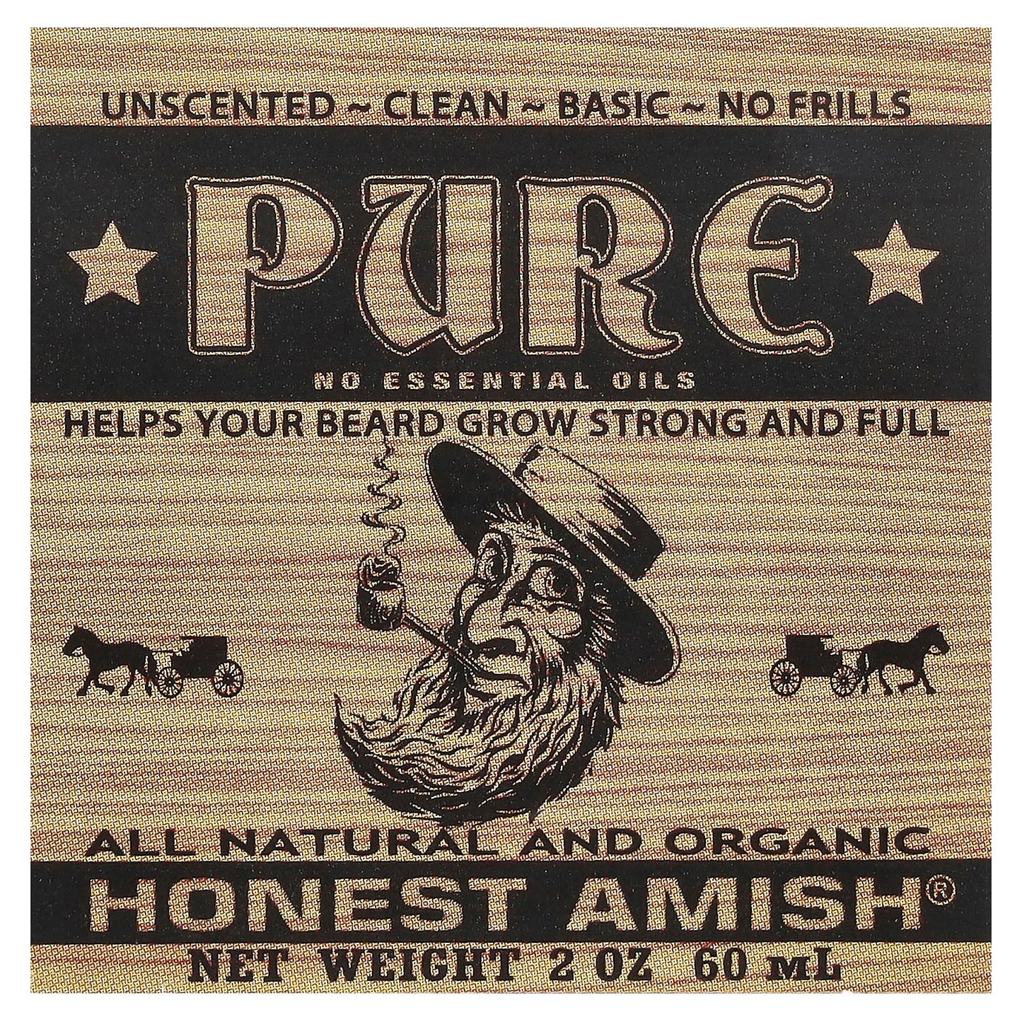 100% Natural Beard Balm by Honest Amish, 2 oz (60 ml) - Image 2
