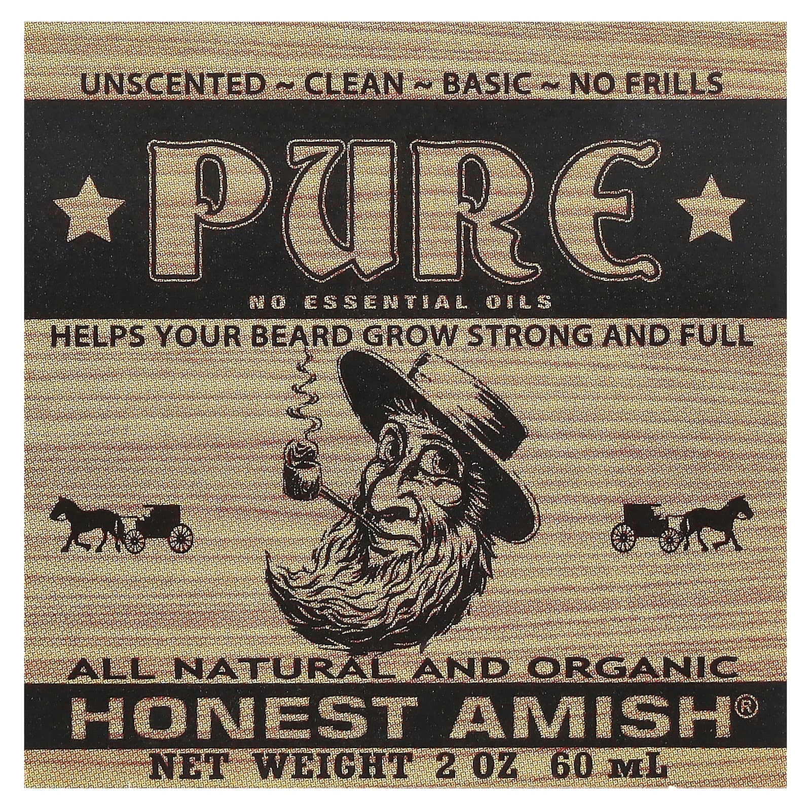 100% Natural Beard Balm by Honest Amish, 2 oz (60 ml) - Image 2
