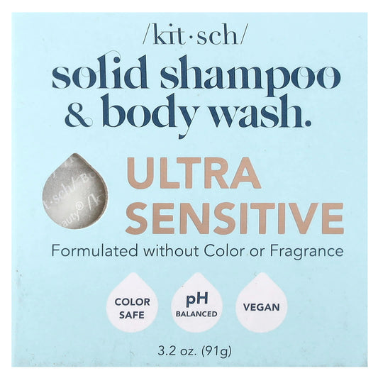 Kitsch, Solid Shampoo & Body Wash Bar, Ultra Sensitive, 3.2 oz (91 g) - Image 1