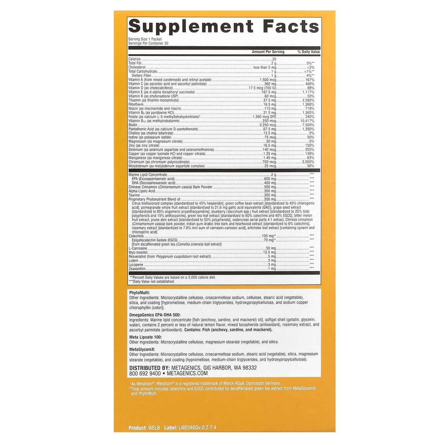 Metagenics, Wellness Essentials, Healthy Balance, 30 Packets - Image 2