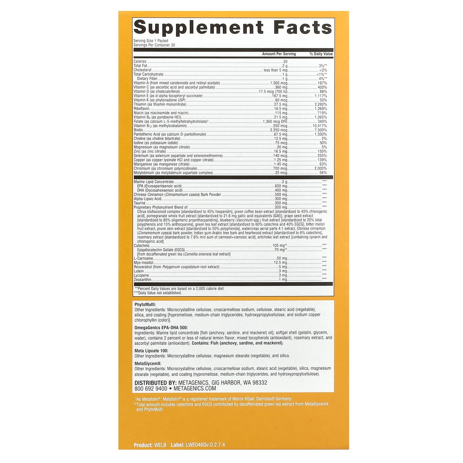Metagenics, Wellness Essentials, Healthy Balance, 30 Packets - Image 2
