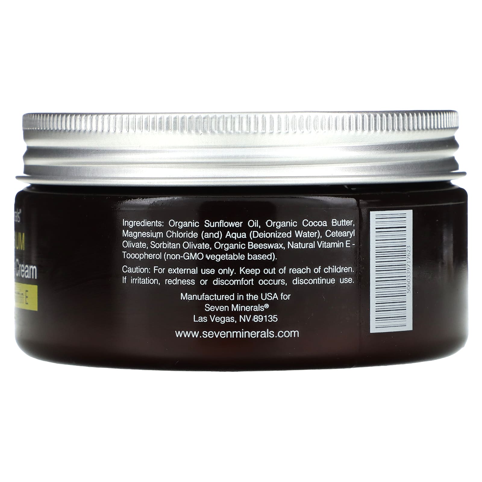 Seven Minerals, Magnesium Cocoa Butter Cream, With Natural Vitamin E, 8 oz, (237  mL) - Image 2