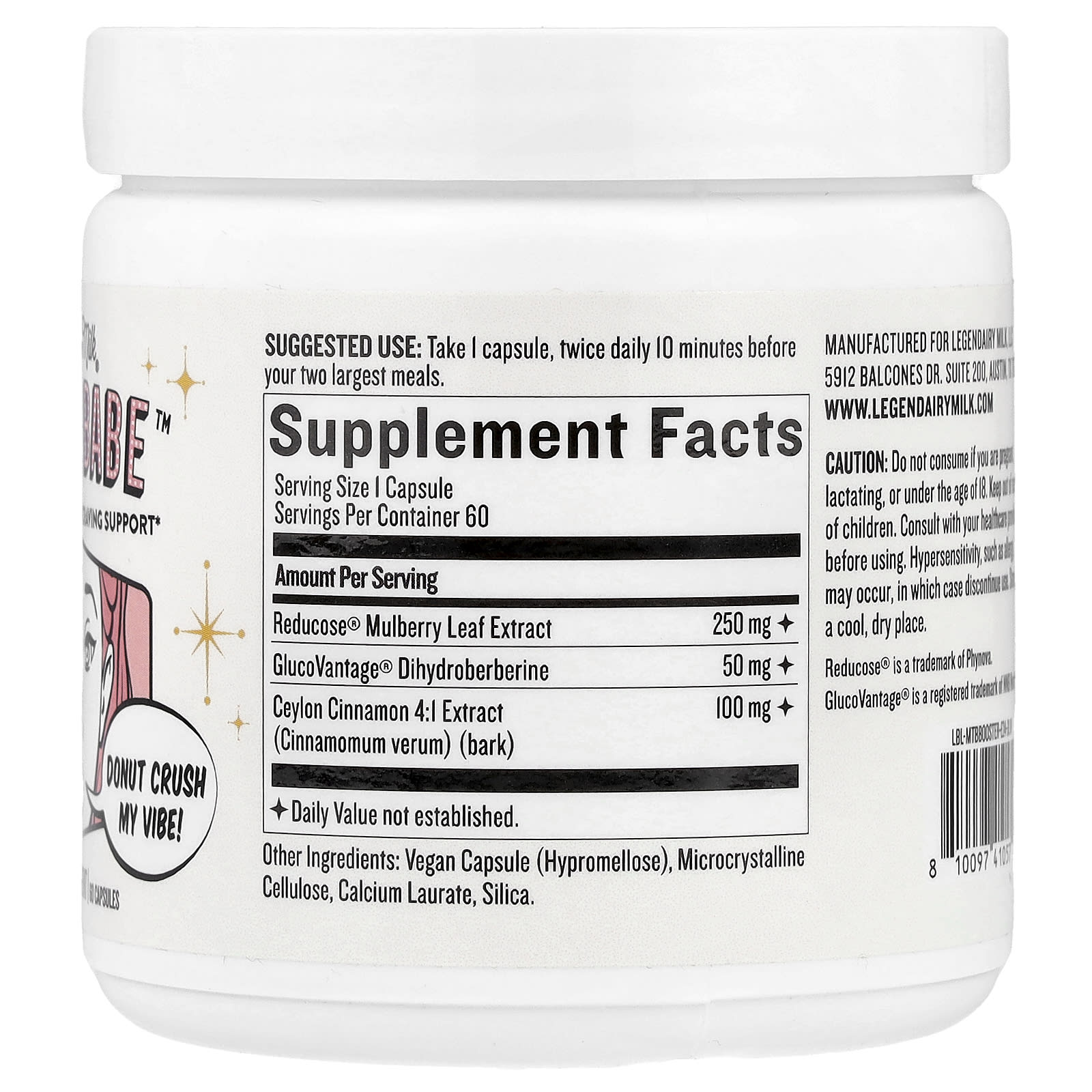 Legendairy Milk, Sugar Babe™, Carb Management & Craving Support, 60 Capsules - Image 2