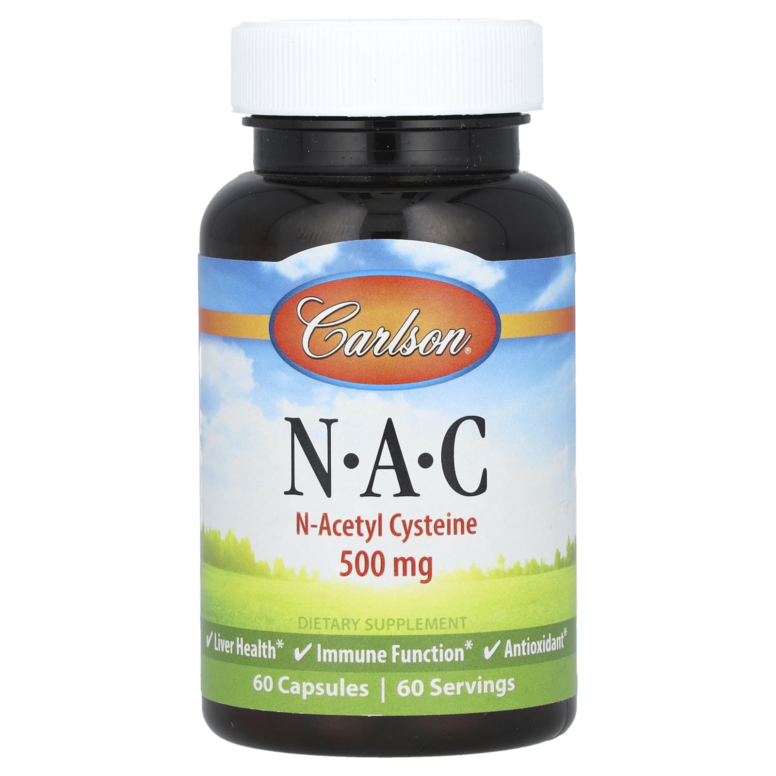 Carlson N-A-C, 500mg, 60 Capsules - Liver Health & Immune Support - Image 1