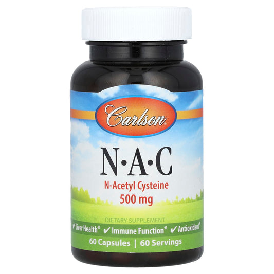 Carlson N-A-C, 500mg, 60 Capsules - Liver Health & Immune Support - Image 1