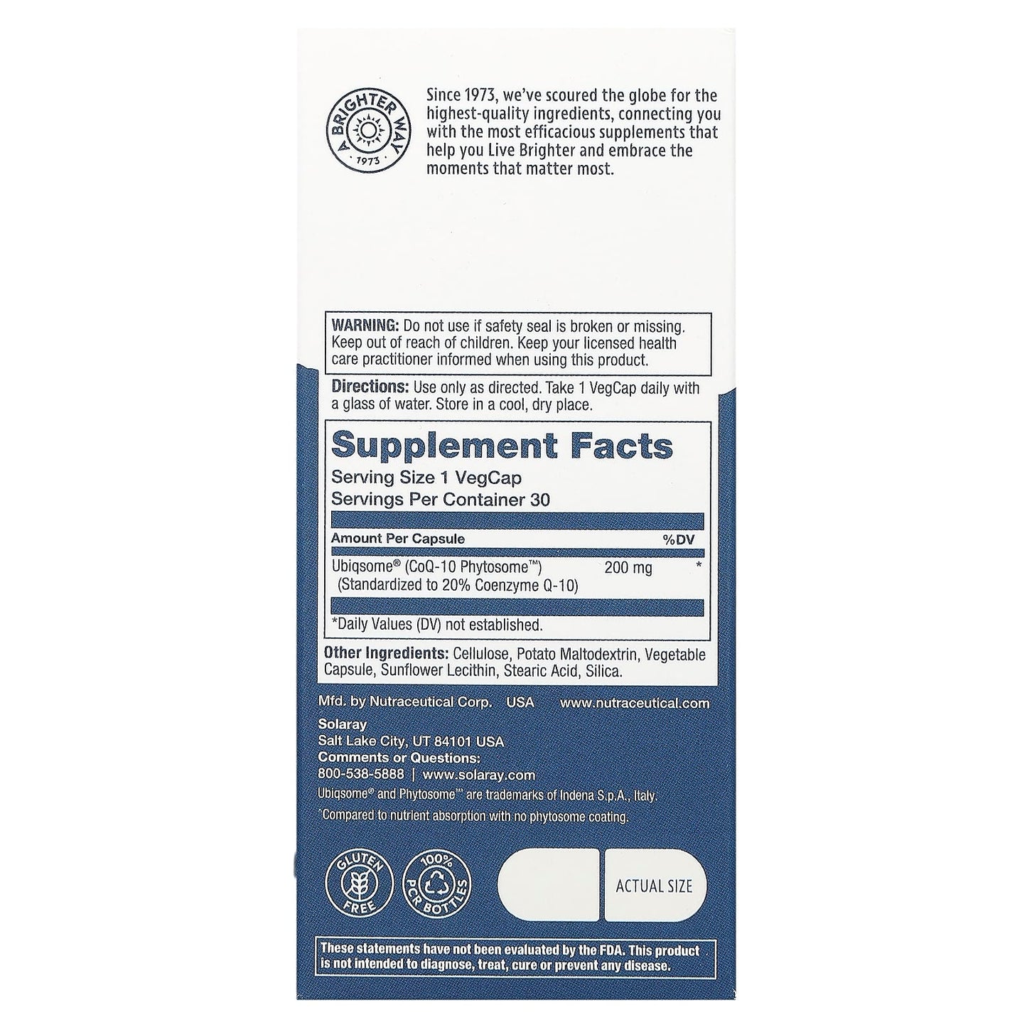 Solaray, COQ-10 Phytosome, 200 mg, 30 Vegcaps - Image 2