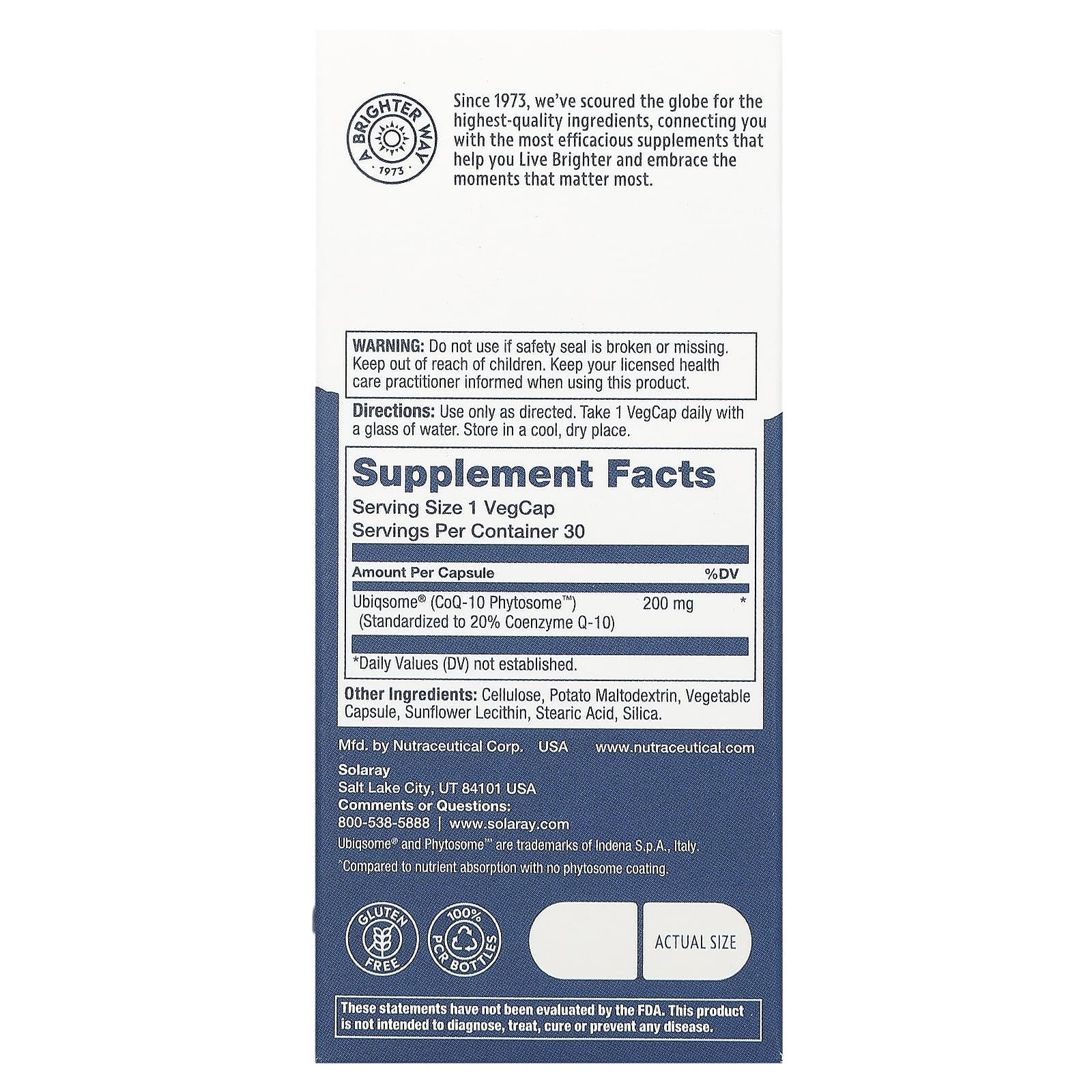 Solaray, COQ-10 Phytosome, 200 mg, 30 Vegcaps - Image 2