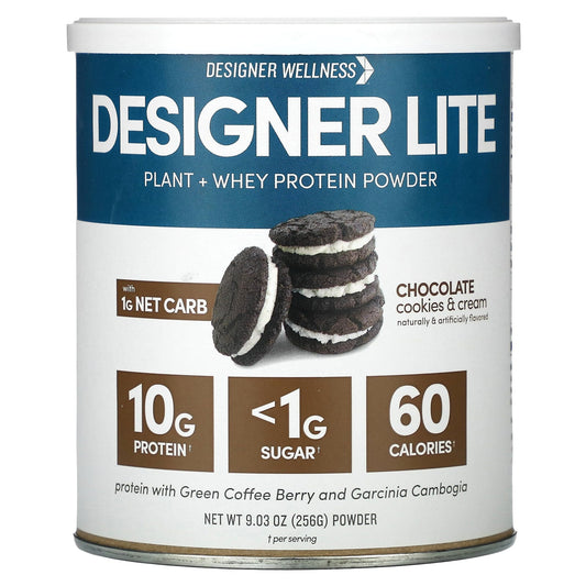 Delicious Chocolate Cookies & Cream Lite Protein Powder by Designer Wellness - Image 1