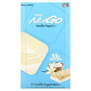 Vanilla Yogurt Protein Bars by NuGo Nutrition, Gluten-Free, 15 Count