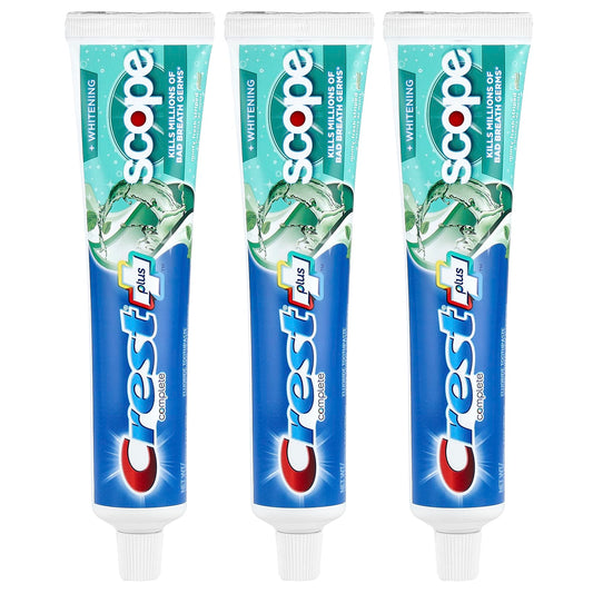 Crest Complete Plus Toothpaste, 3 Pack, Whitening, Fluoride, Minty Fresh - Image 1