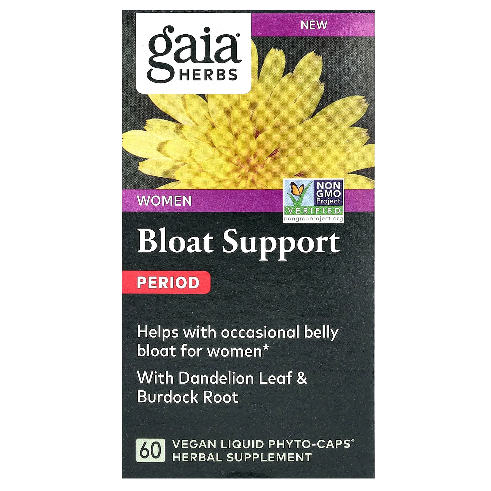 Gaia Herbs - Bloat Support for Women, Period - 60 Liquid Phyto-Caps - Image 1