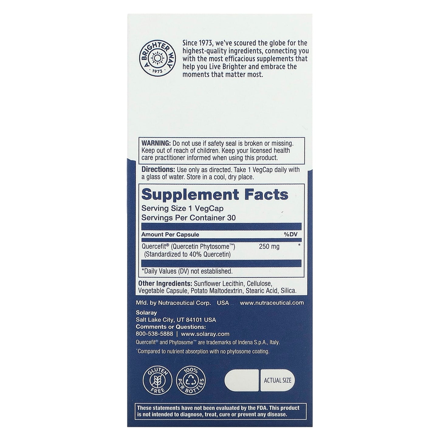 Solaray, Quercetin Phytosome, 250 mg, 30 VegCaps - Image 2