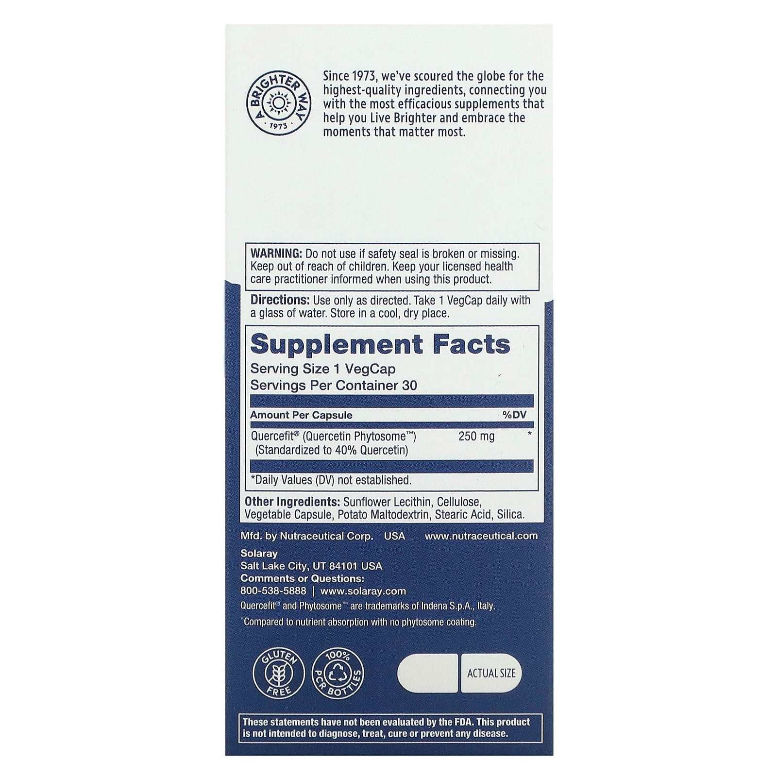 Solaray, Quercetin Phytosome, 250 mg, 30 VegCaps - Image 2