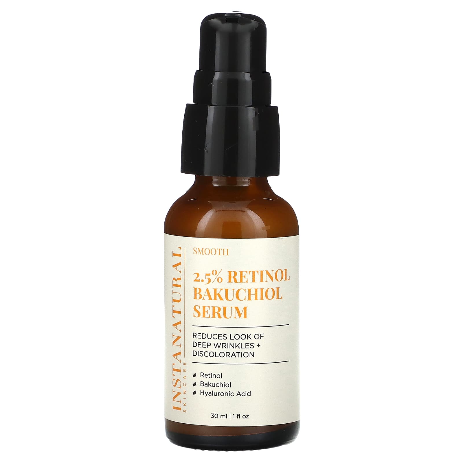 InstaNatural 2.5% Retinol Bakuchiol Serum - Reduces Wrinkles & Discoloration - Image 1