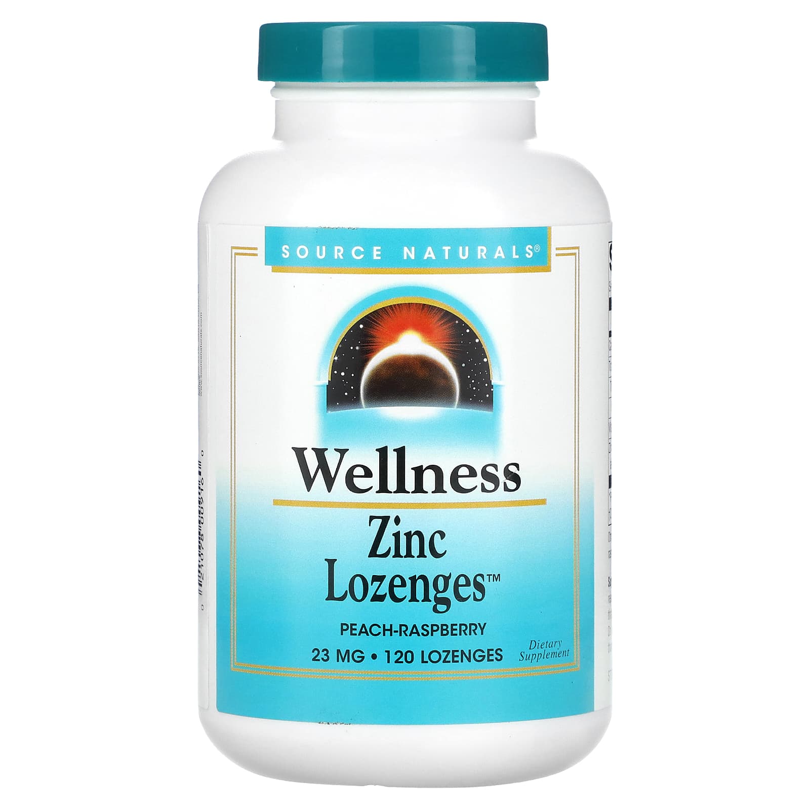 Source Naturals, Wellness Zinc Lozenges™, Peach-Raspberry, 23 mg, 120 Lozenges - Image 1