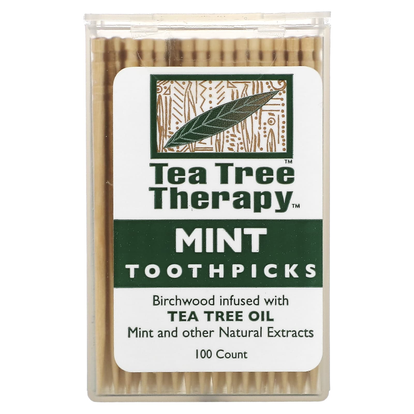 Tea Tree Therapy, Toothpicks, Mint, 100 Count - Image 1