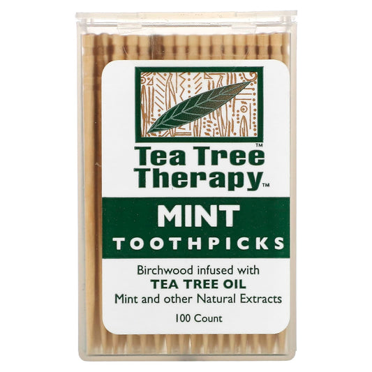 Tea Tree Therapy, Toothpicks, Mint, 100 Count - Image 1