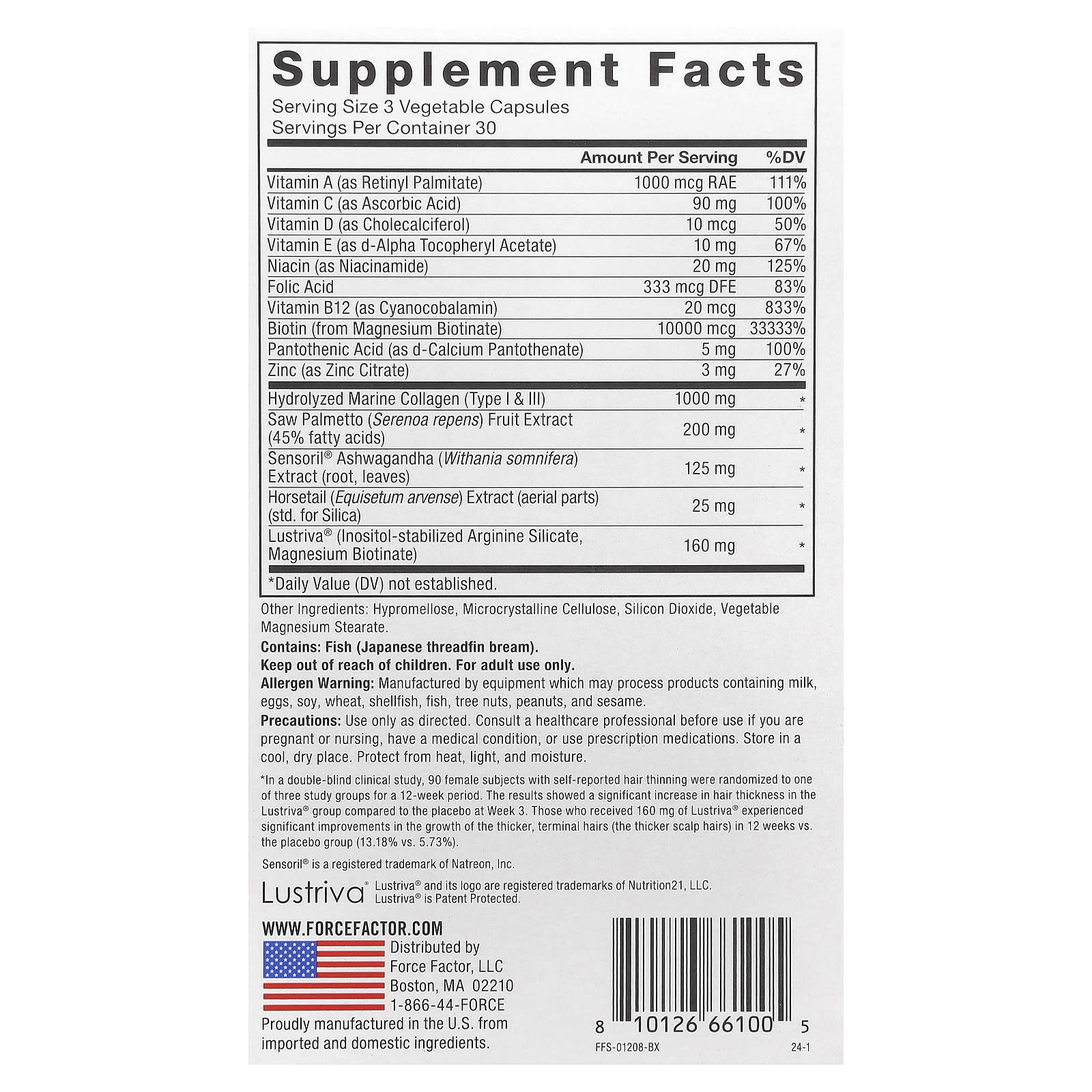 Force Factor Hair Growth Accelerator, 90 Capsules for Thicker Hair - Image 2