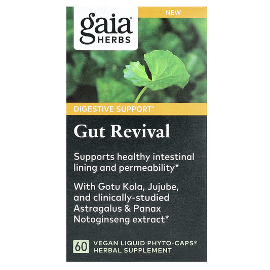 Gaia Herbs Gut Revival Support for Healthy Digestion 60 Liquid Phyto-Caps - Image 1